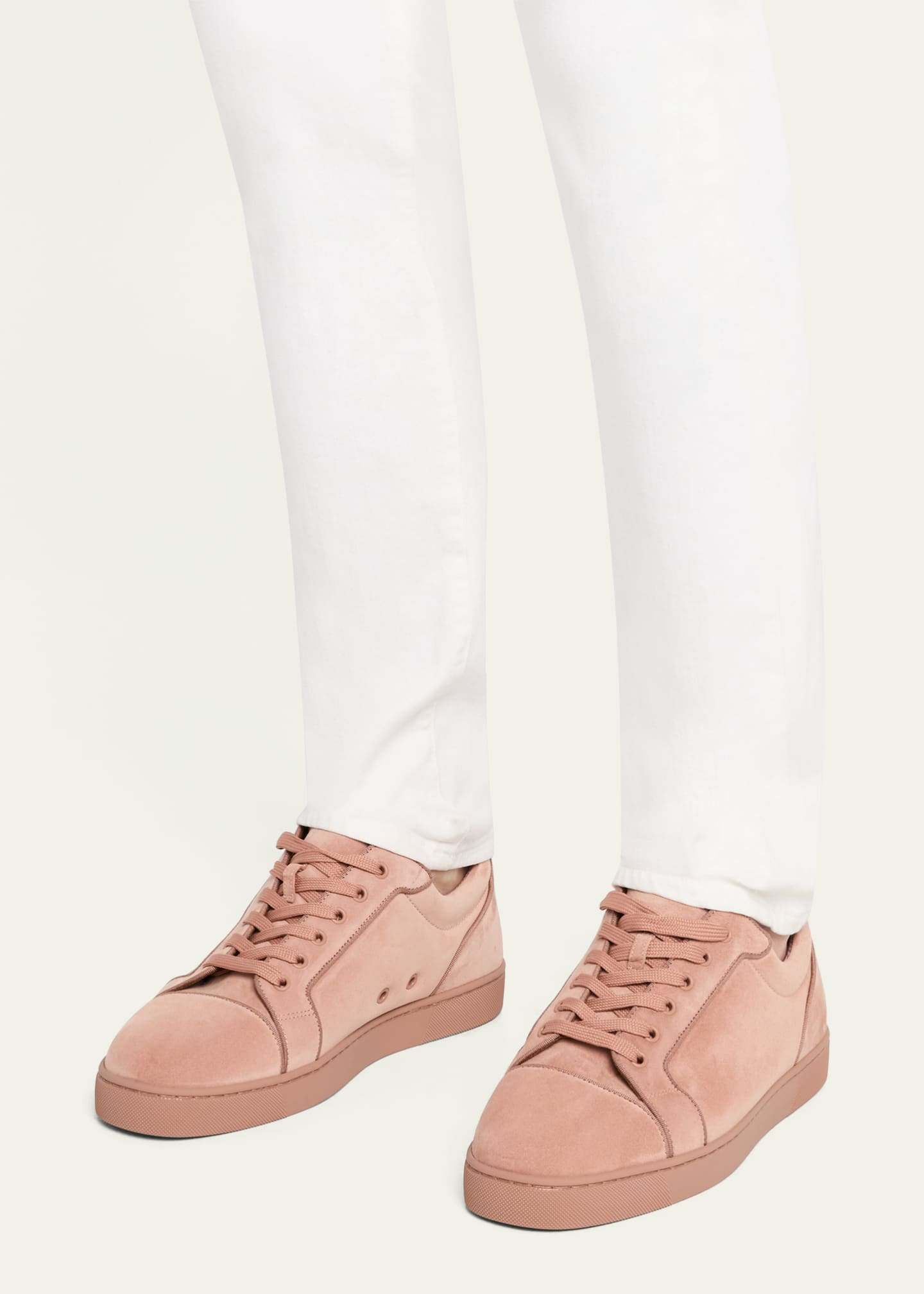 Christian Louboutin Men's Louis Suede Red Sole Sneakers Image 2 of 6