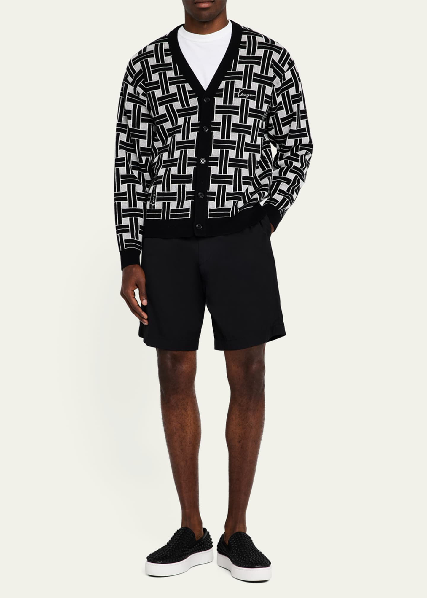 Christian Louboutin Men's Spikeboat Leather Slip-On Sneakers Image 3 of 6