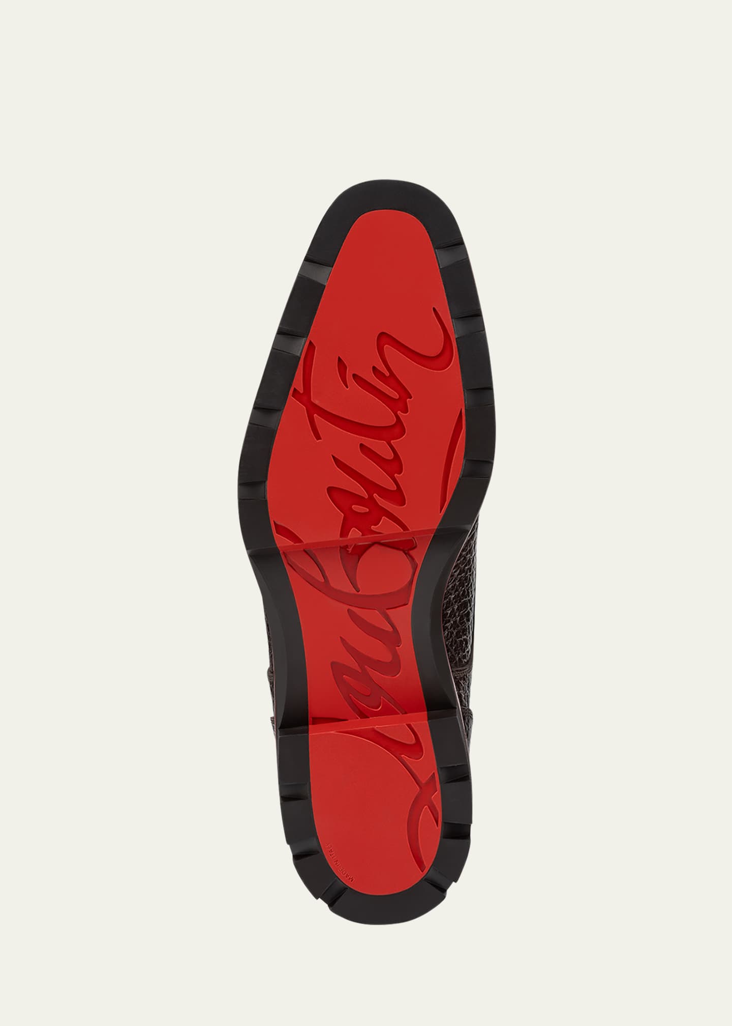Christian Louboutin Men's Davisol Grained Leather Derby Shoes Image 7 of 7