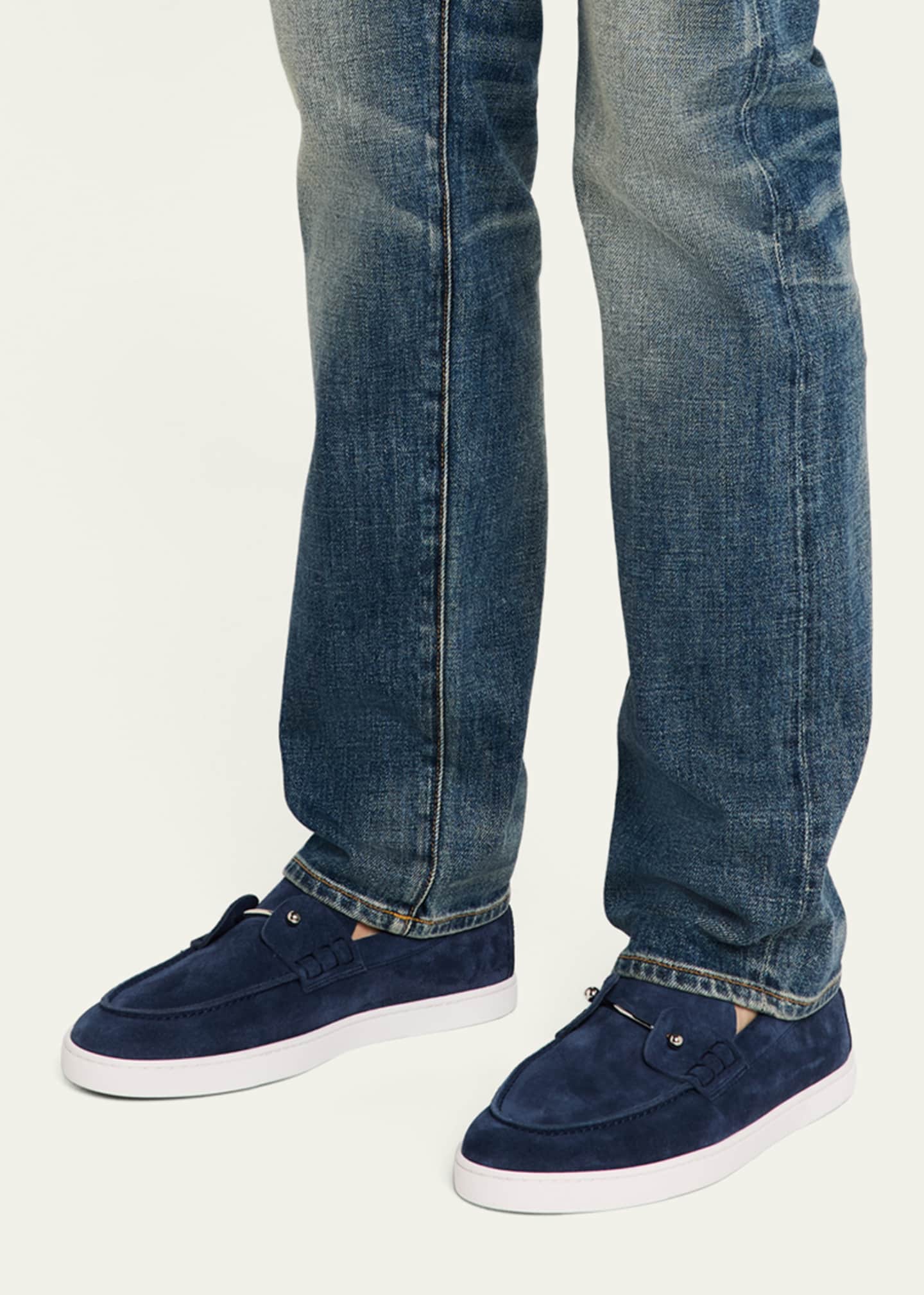 Christian Louboutin Men's Chambeliboat Nubuck Boat Shoes Image 2 of 6