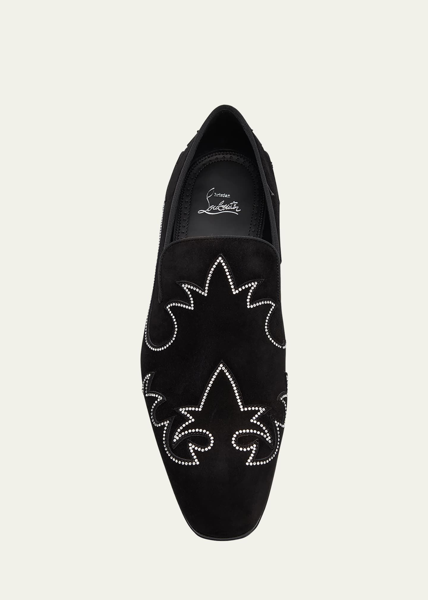 Christian Louboutin Men's Dandysiago Rhinestone and Leather Loafers Image 6 of 7
