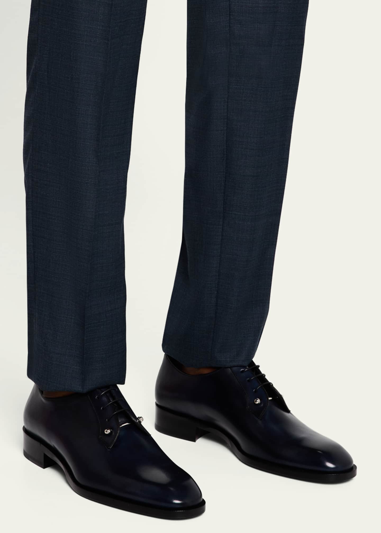 Christian Louboutin Men's Chambeliss Leather Derby Shoes Image 2 of 6