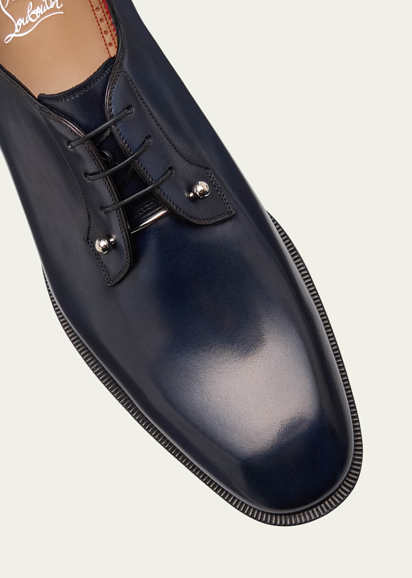 Christian Louboutin Men's Chambeliss Leather Derby Shoes Image 5 of 6