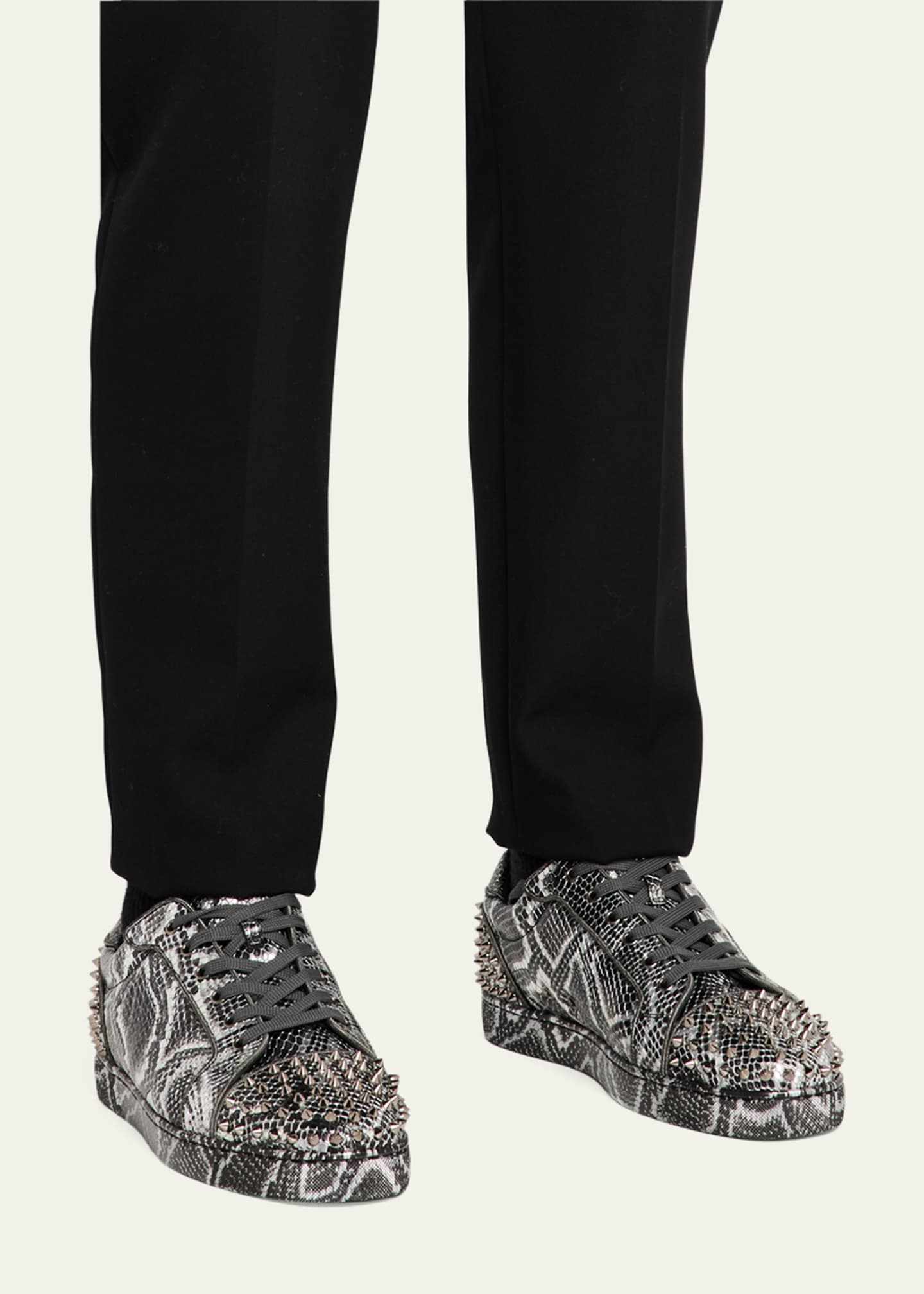 Christian Louboutin Men s Seavaste 2 Snake Effect Low Top Sneakers Bergdorf Goodman