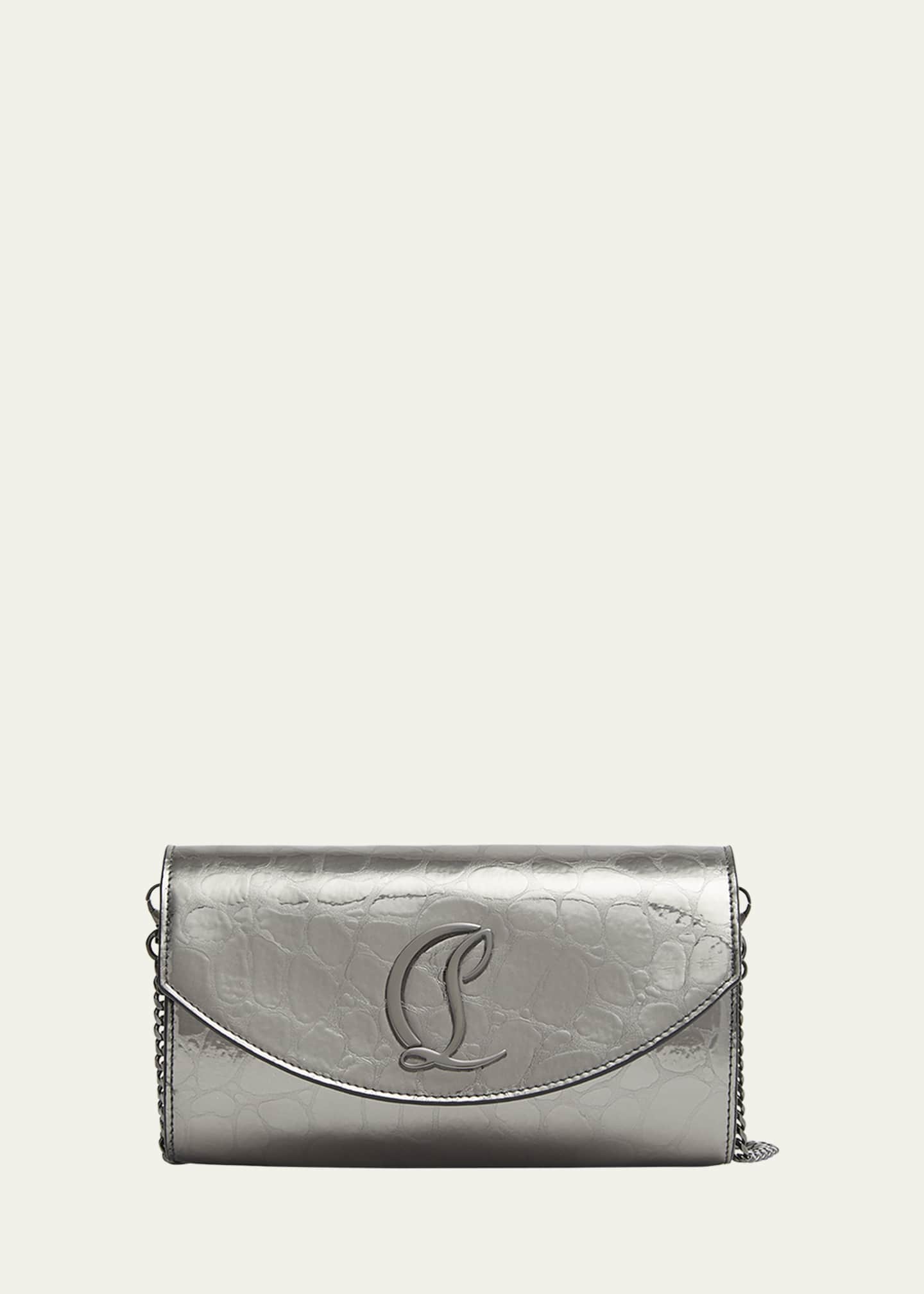 Christian Louboutin Loubi54 Wallet on Chain in Croc-Embossed Leather Image 1 of 4