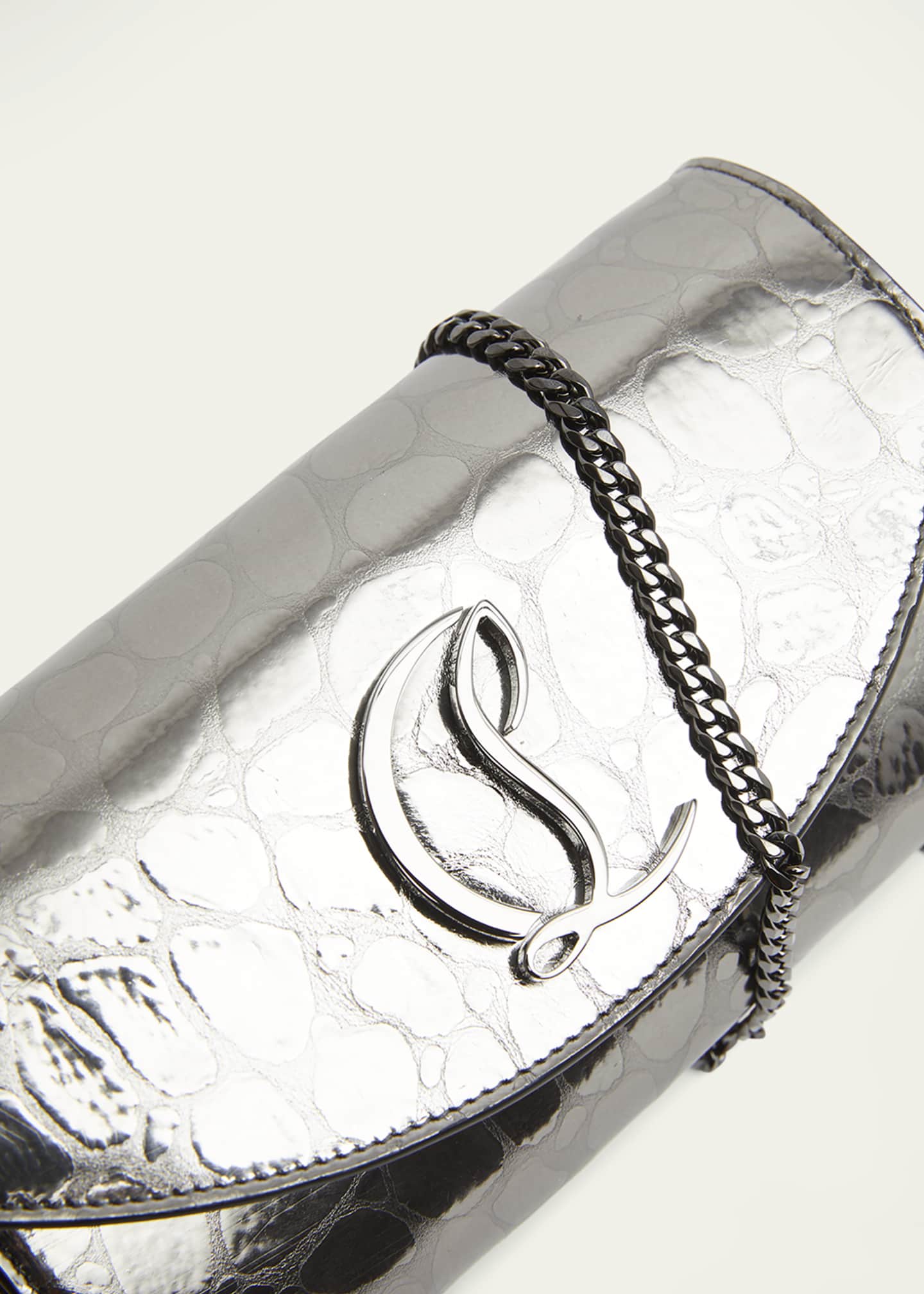 Christian Louboutin Loubi54 Wallet on Chain in Croc-Embossed Leather Image 4 of 4