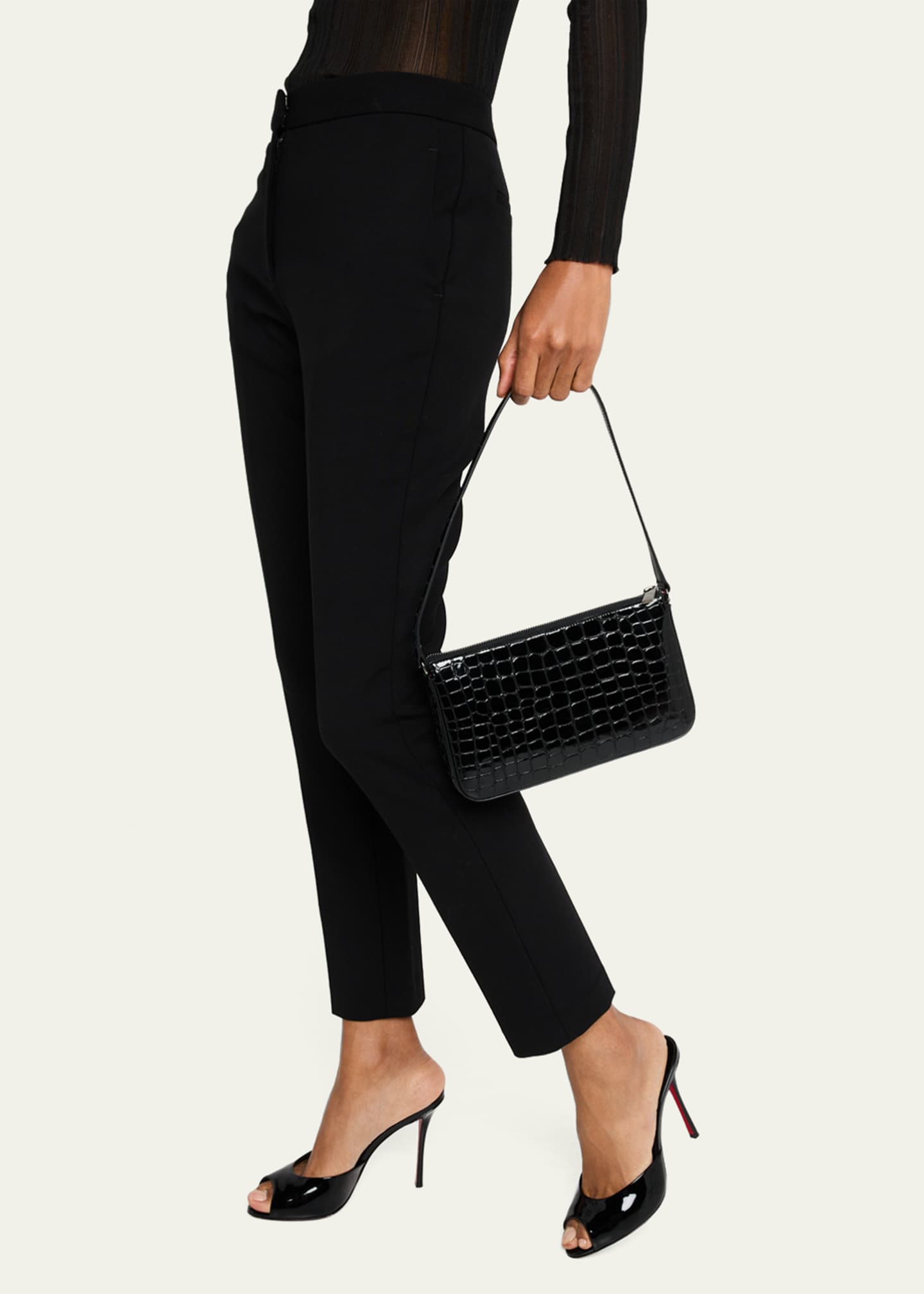 Christian Louboutin Loubila Alligator-Embossed Leather Shoulder Bag Image 2 of 6