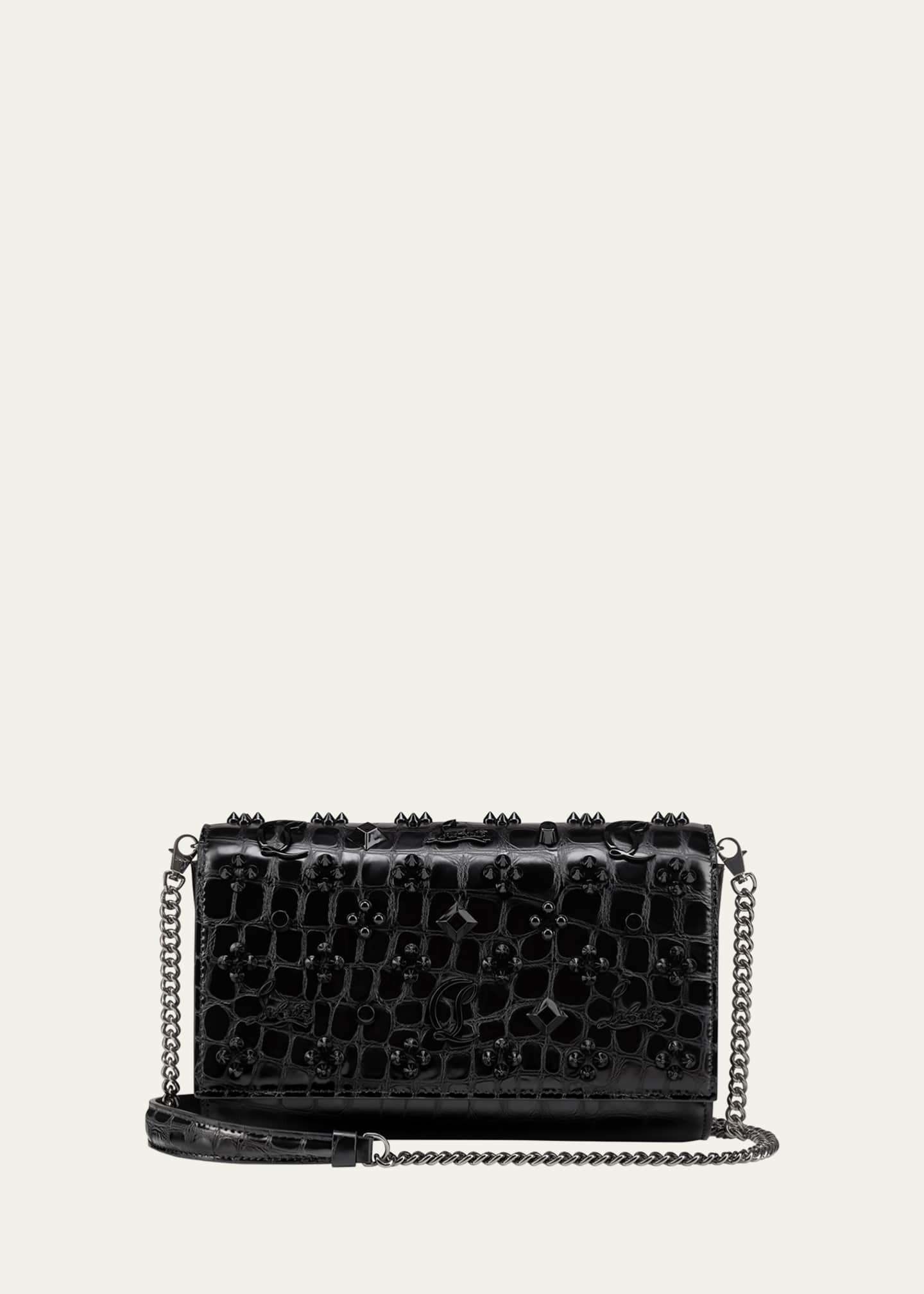 Christian Louboutin Paloma Clutch in Loubinthesky Croco Embossed Leather Image 1 of 3