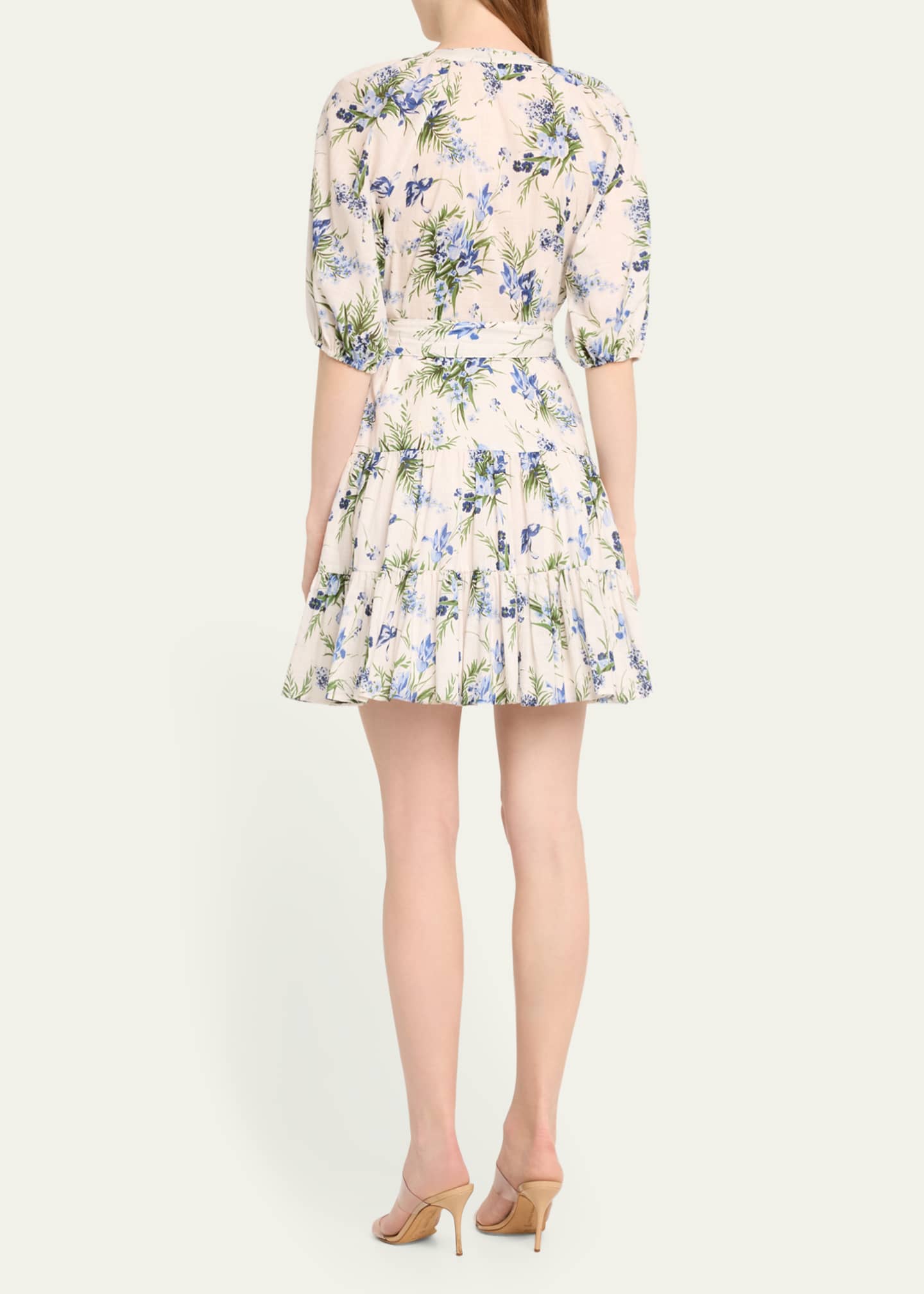 Veronica Beard Dewey Floral Button-Front Mini Dress - Bergdorf Goodman