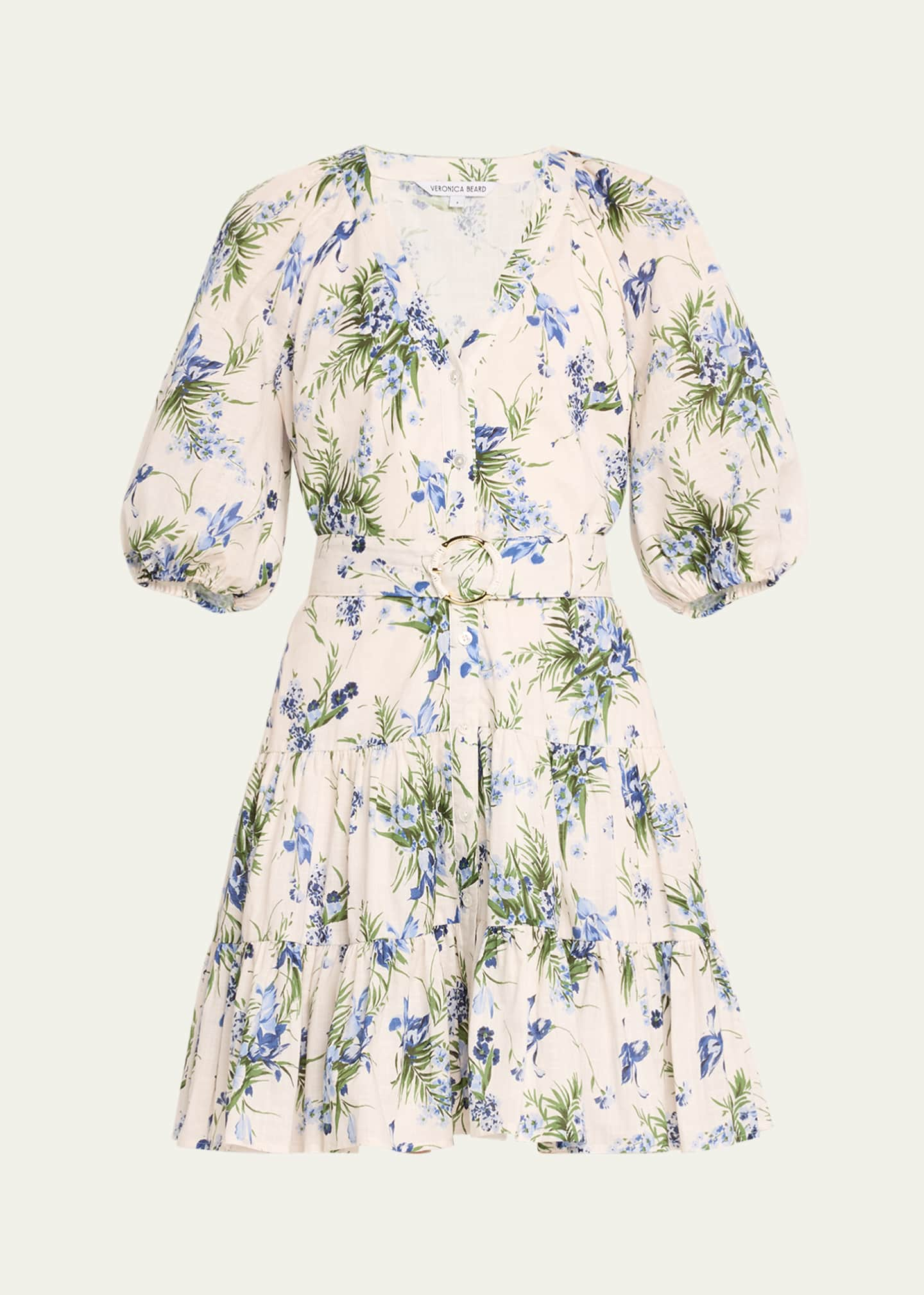 Veronica Beard Dewey Floral Button-Front Mini Dress - Bergdorf Goodman