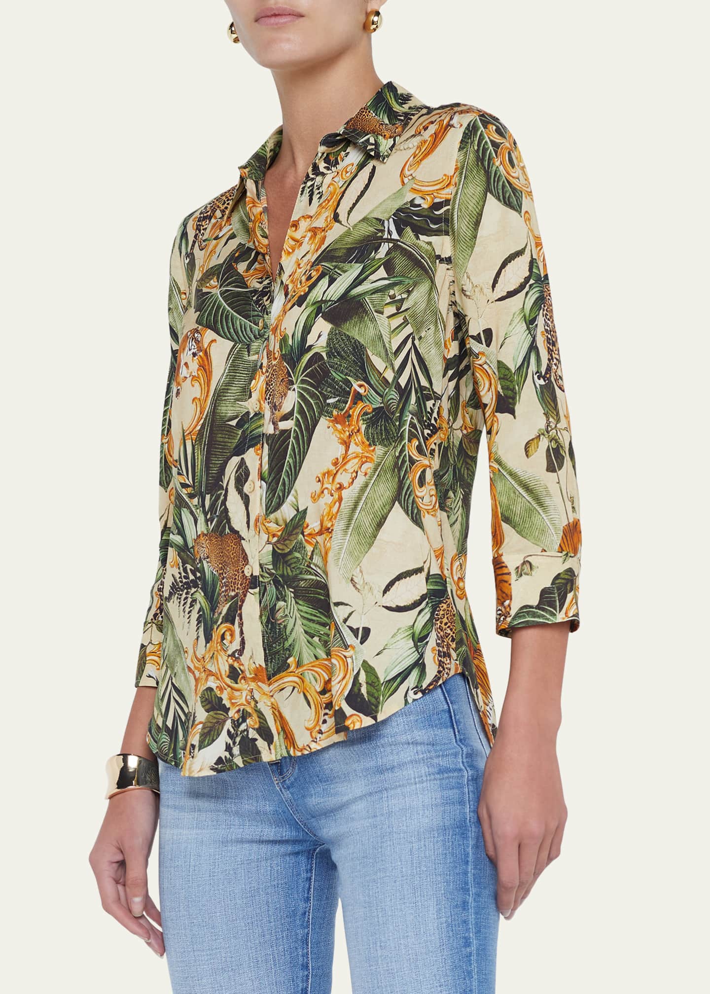 LACE UP BLOUSE JUNGLE FLIGHT