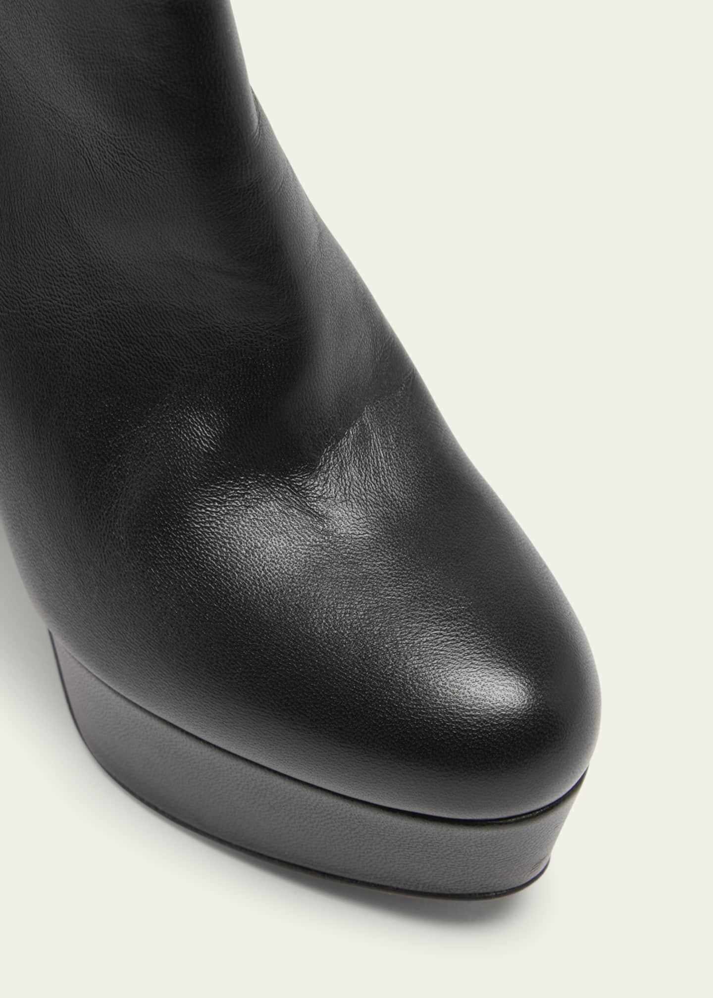 Christian Louboutin Loo Leather Red Sole Platform Booties Image 5 of 5