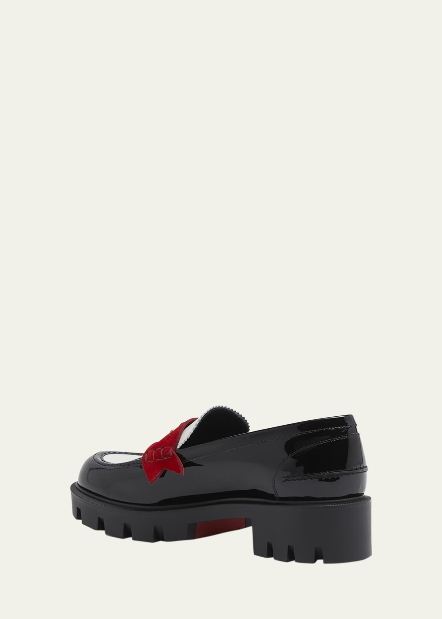 Donna Tricolor Red Sole Penny Loafers