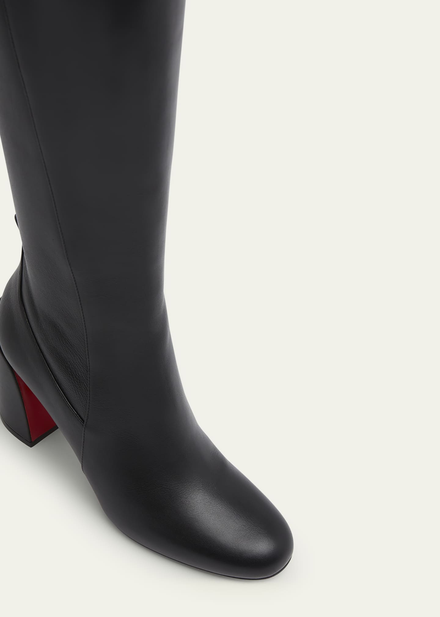 Christian Louboutin Jane Leather Red Sole Knee Boots