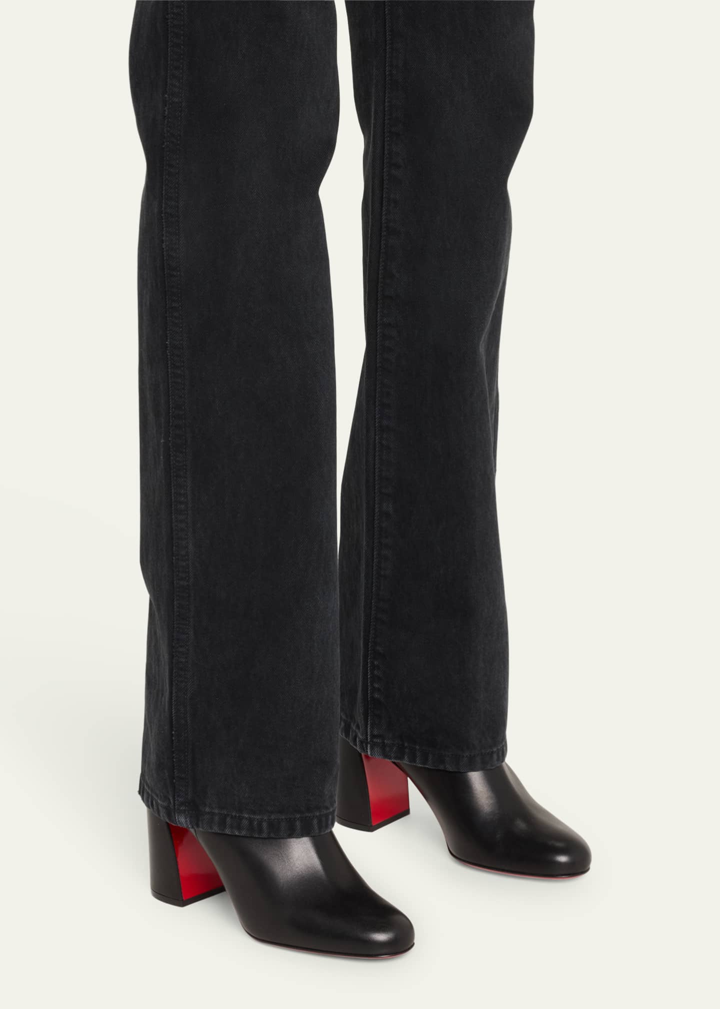 Christian Louboutin Turelastic Leather Red Sole Ankle Booties Image 2 of 5