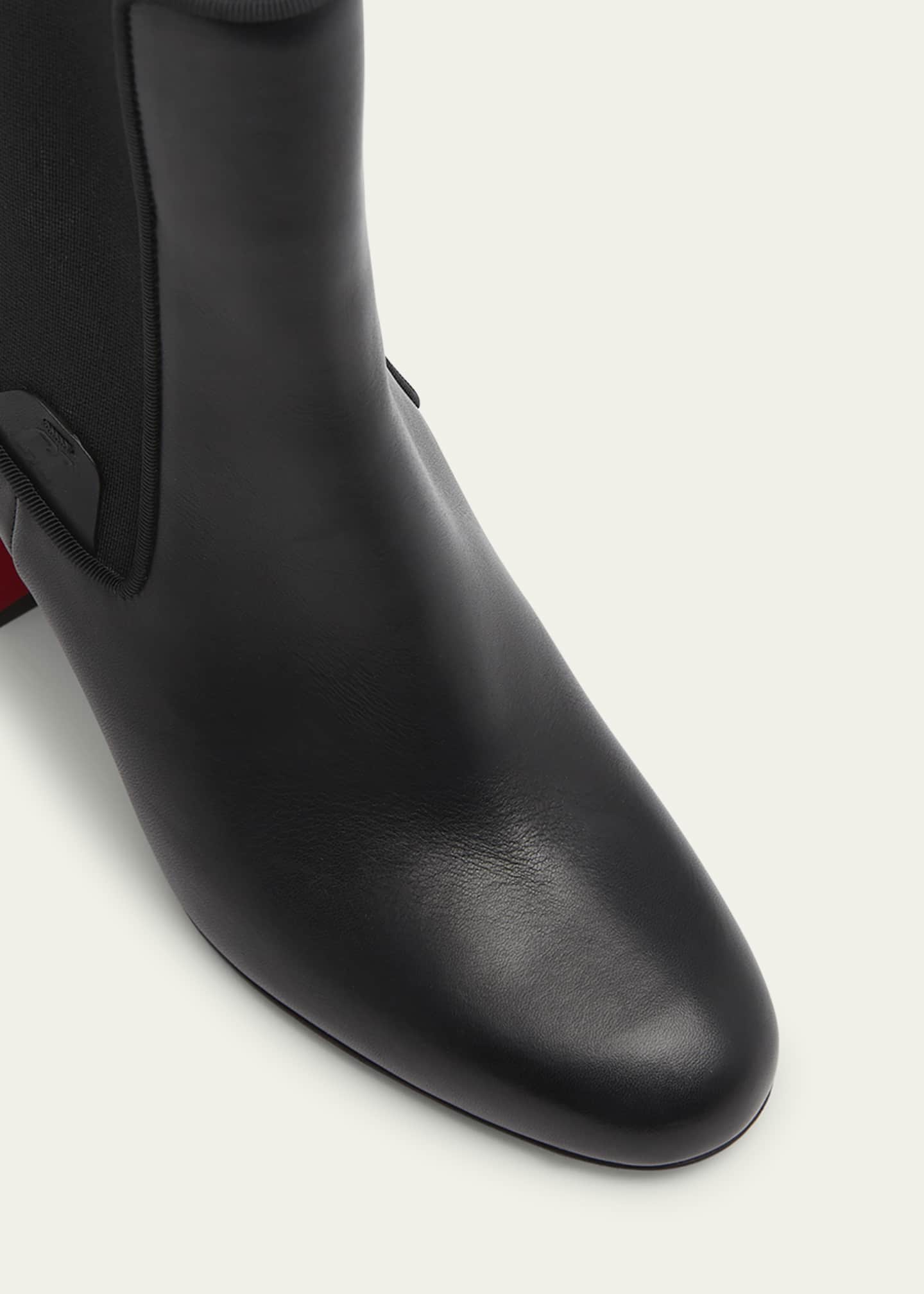 Christian Louboutin Turelastic Leather Red Sole Ankle Booties Image 5 of 5