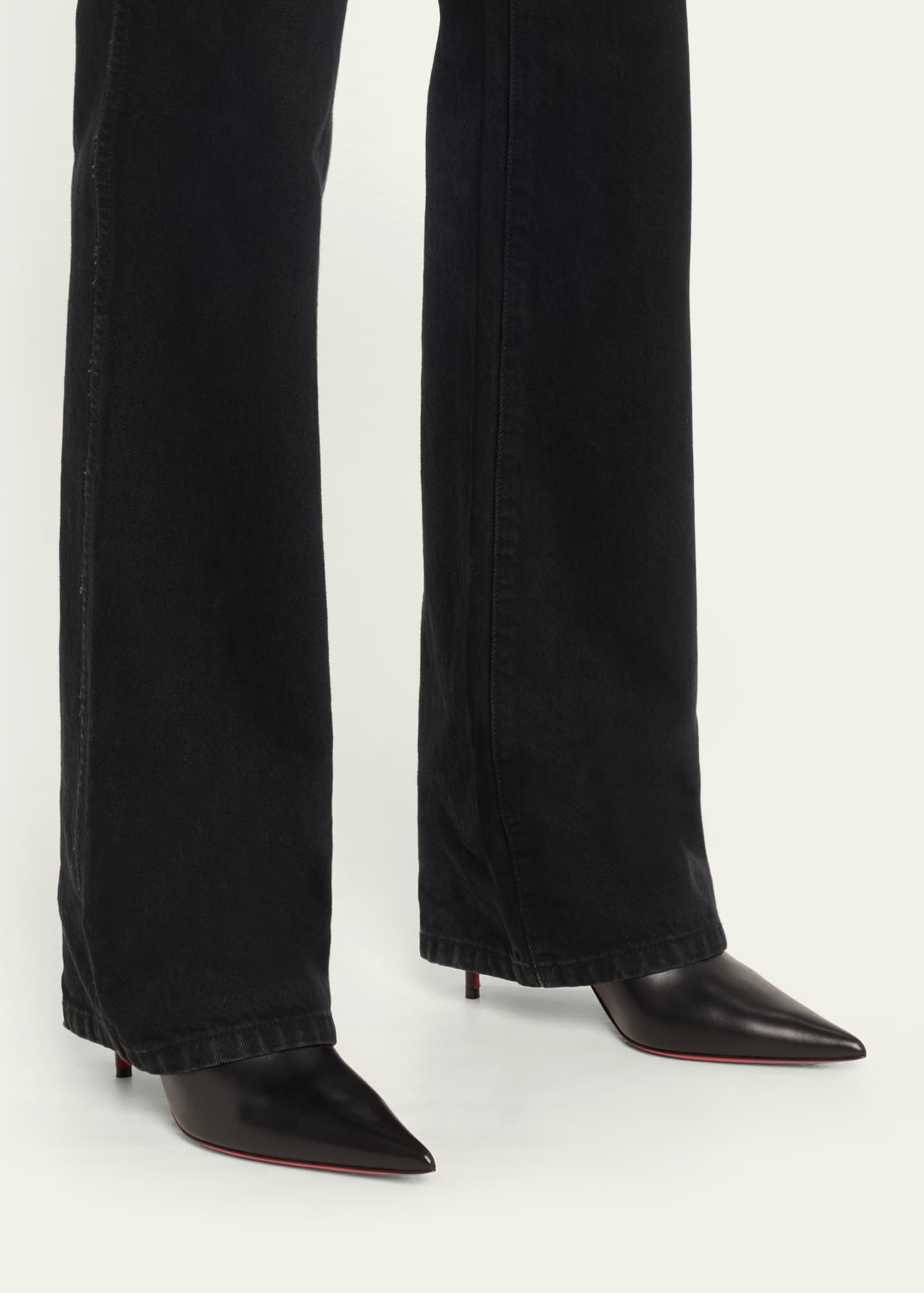Christian Louboutin So Apostropha Leather Red Sole Stiletto Booties Image 2 of 5