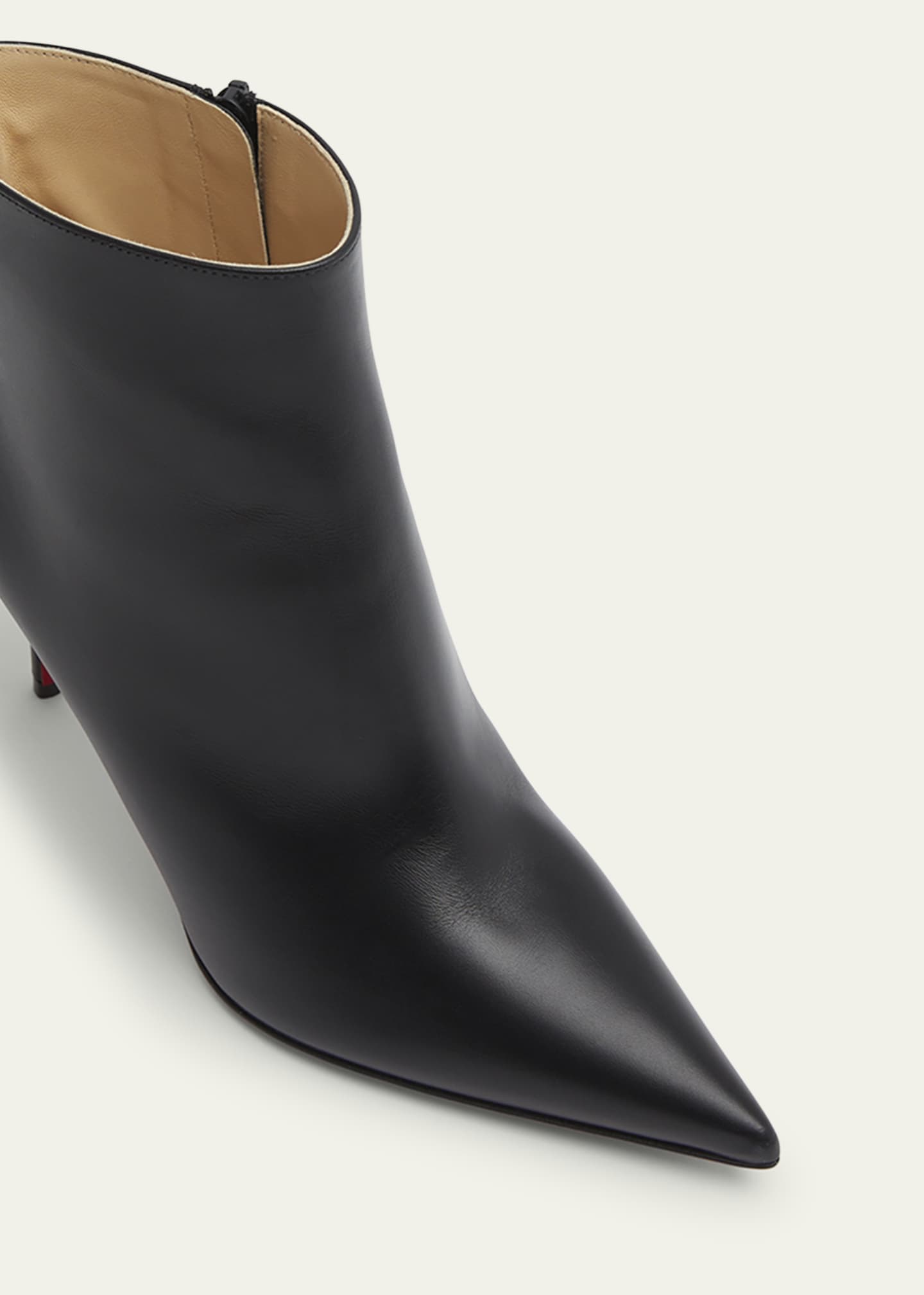 Christian Louboutin So Apostropha Leather Red Sole Stiletto Booties Image 5 of 5