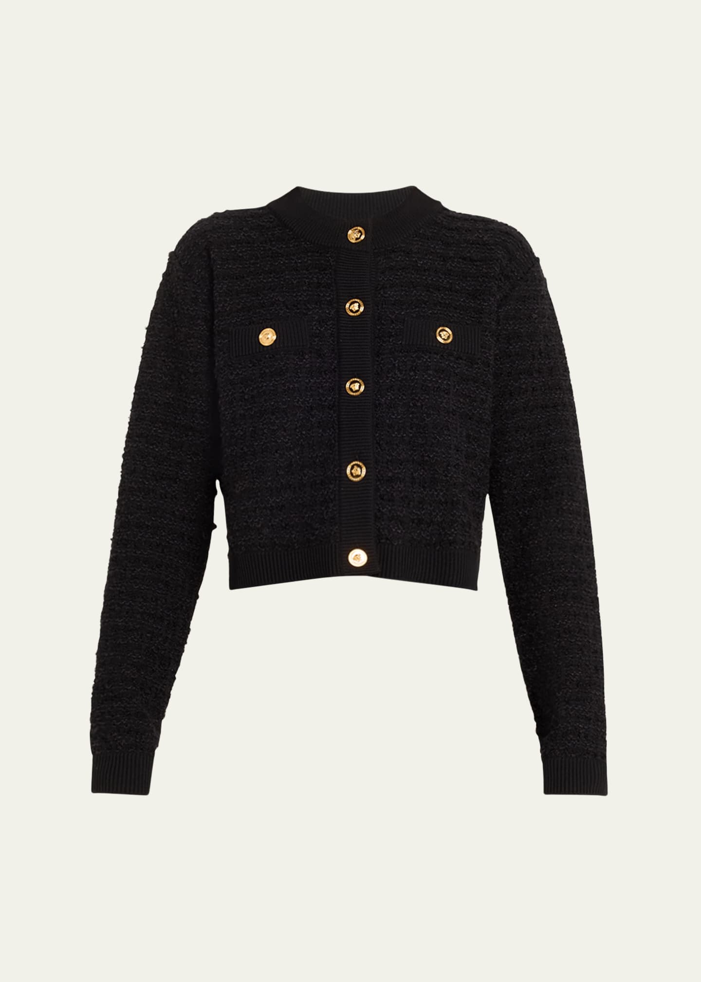 Versace Tweed Knit Cardigan Image 1 of 5