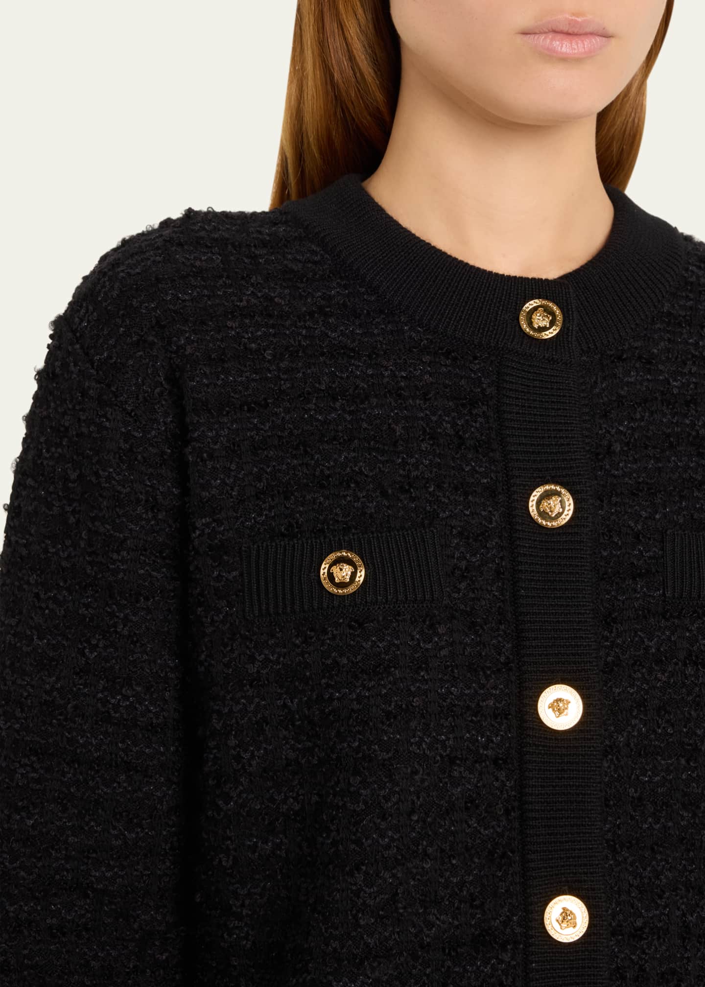 Versace Tweed Knit Cardigan Image 5 of 5