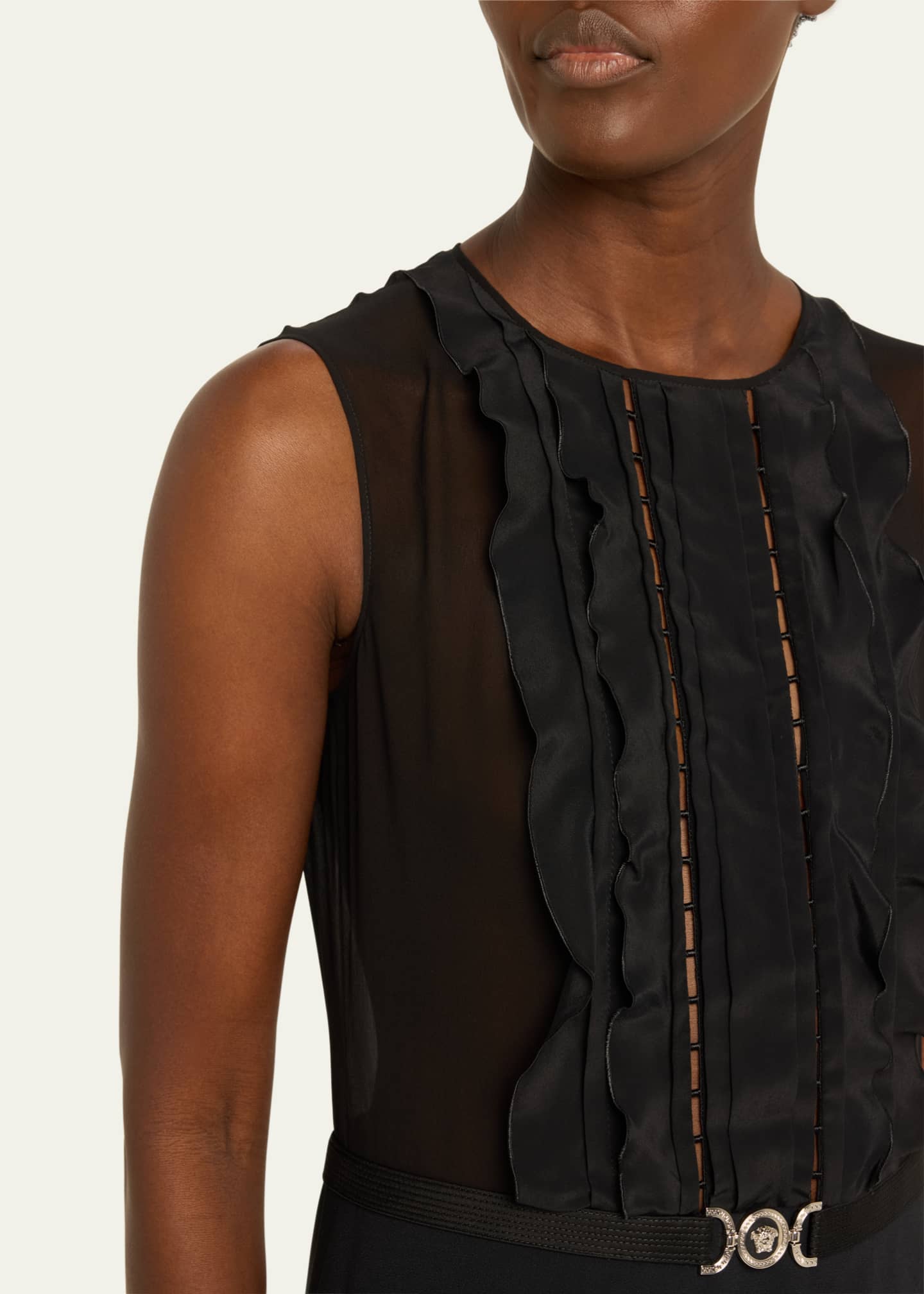 Versace Medusa Hardware Mini Georgette Dress Image 5 of 5