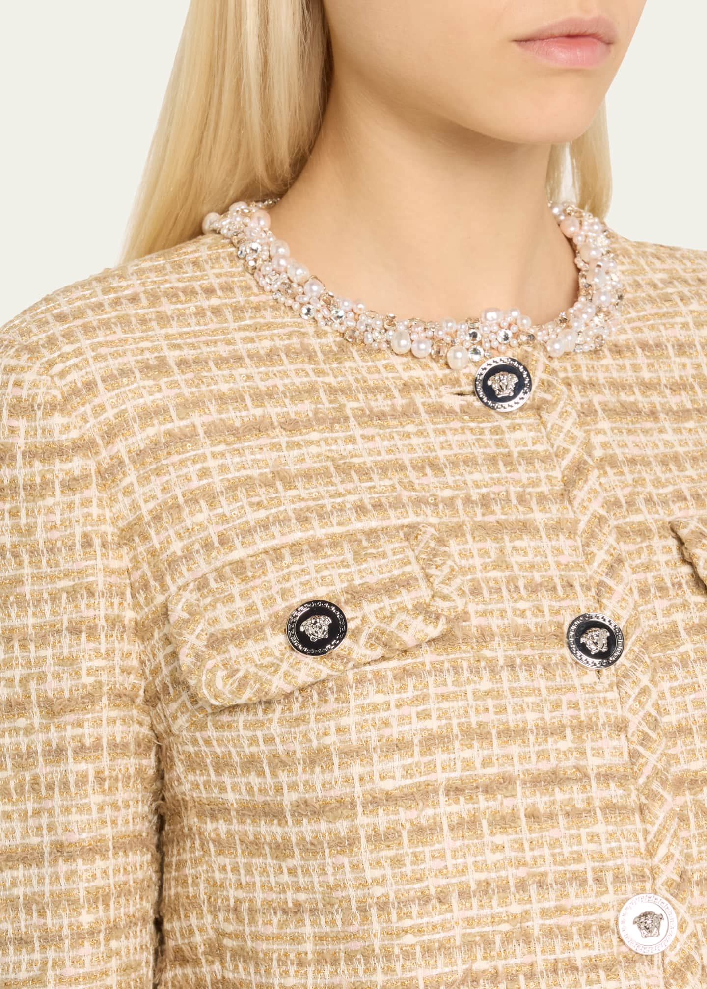 Embellished tweed jacket outlet