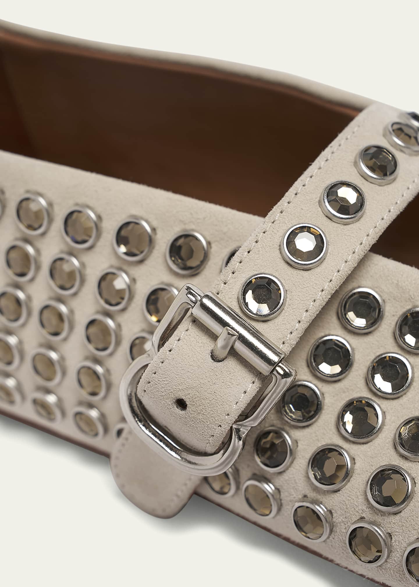 ALAIA Crystal Stud Mary Jane Ballerina Flats Image 5 of 6