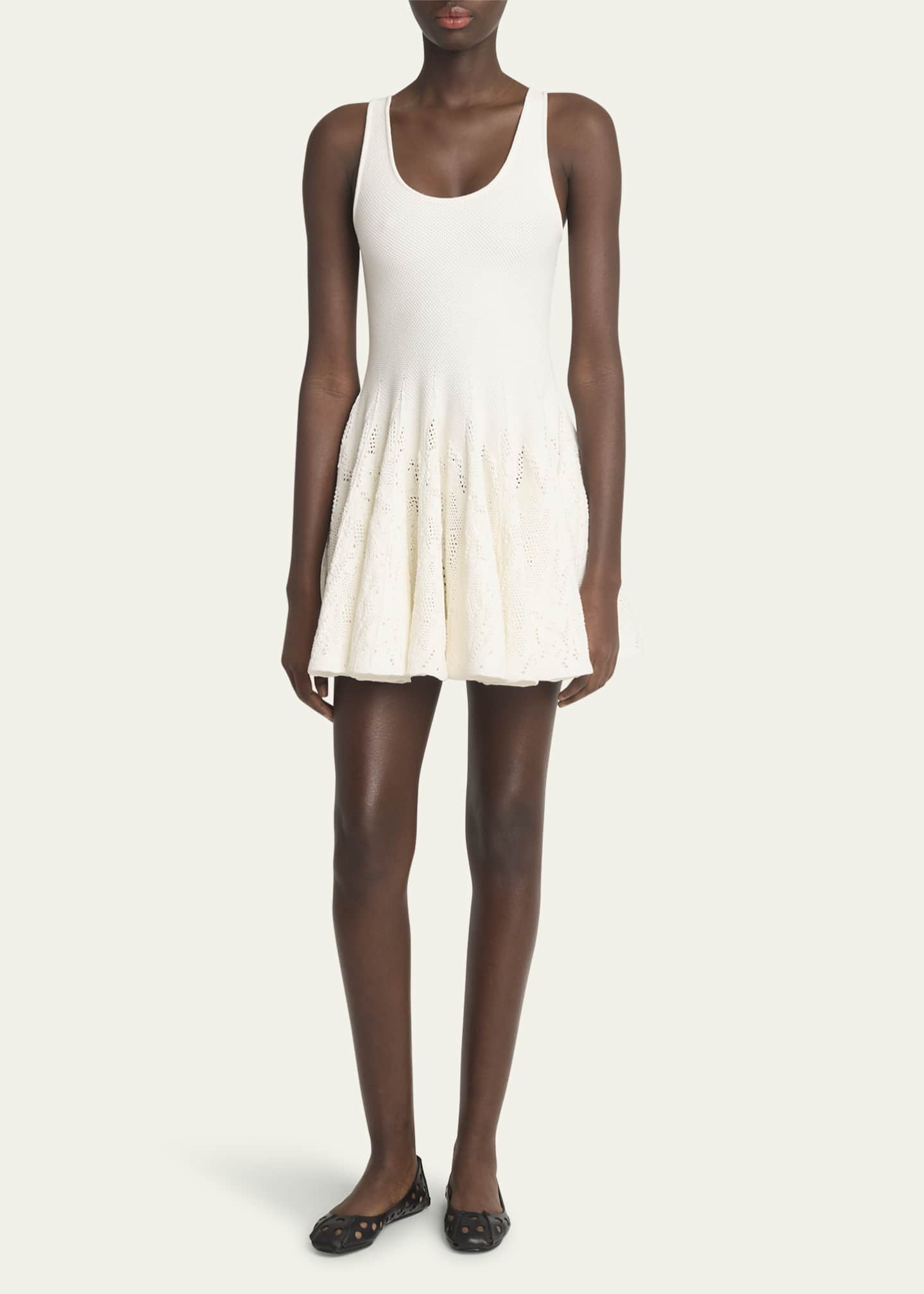 ALAIA Perforated Leather Ballerina Flats Image 3 of 6
