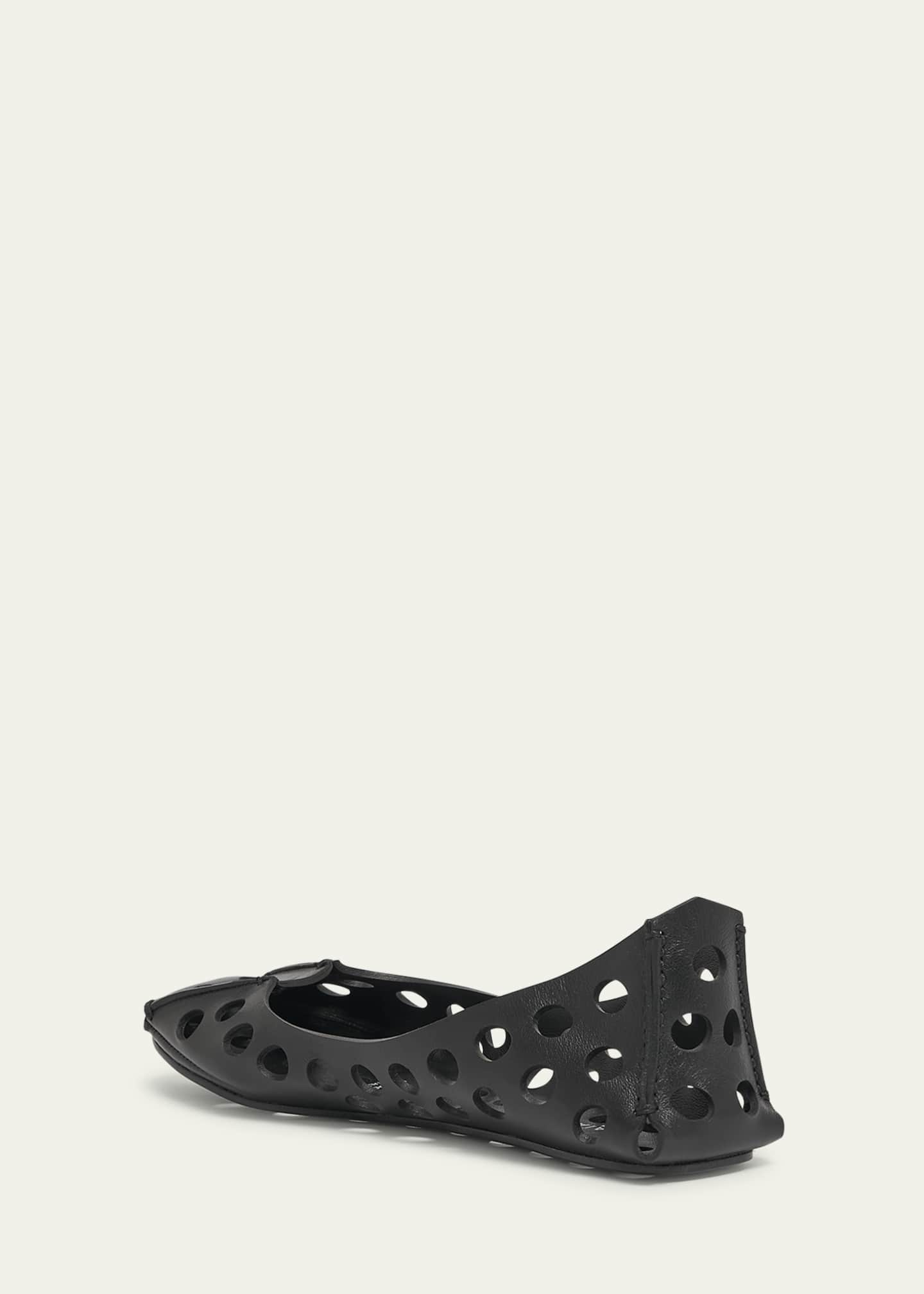 ALAIA Perforated Leather Ballerina Flats Image 4 of 6
