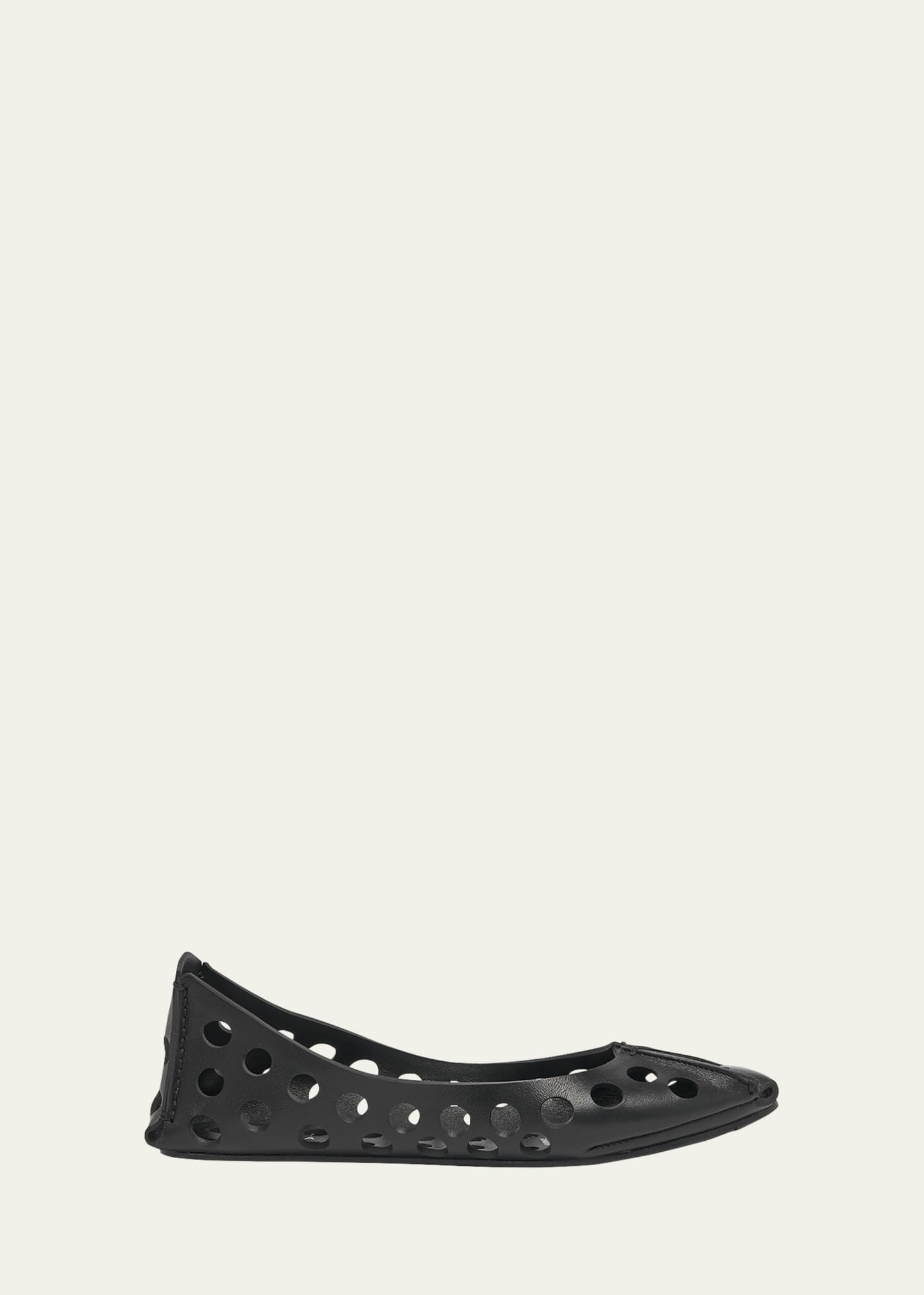 ALAIA Perforated Leather Ballerina Flats Image 1 of 6