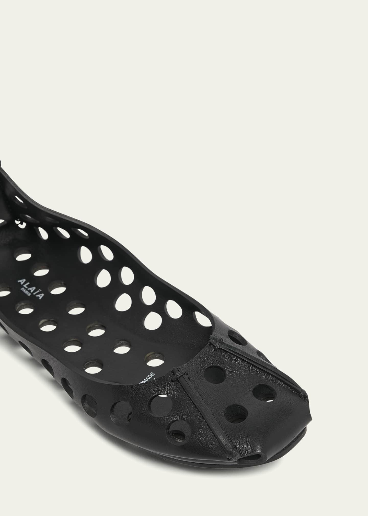 ALAIA Perforated Leather Ballerina Flats Image 5 of 6