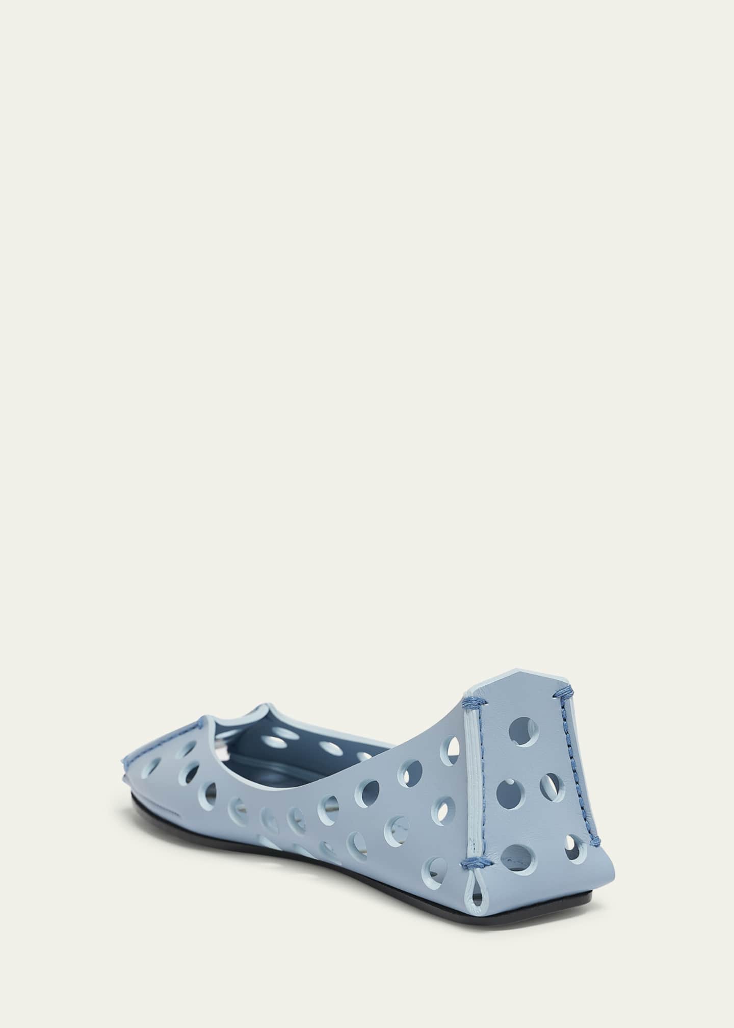 ALAIA Perforated Leather Ballerina Flats Image 4 of 6