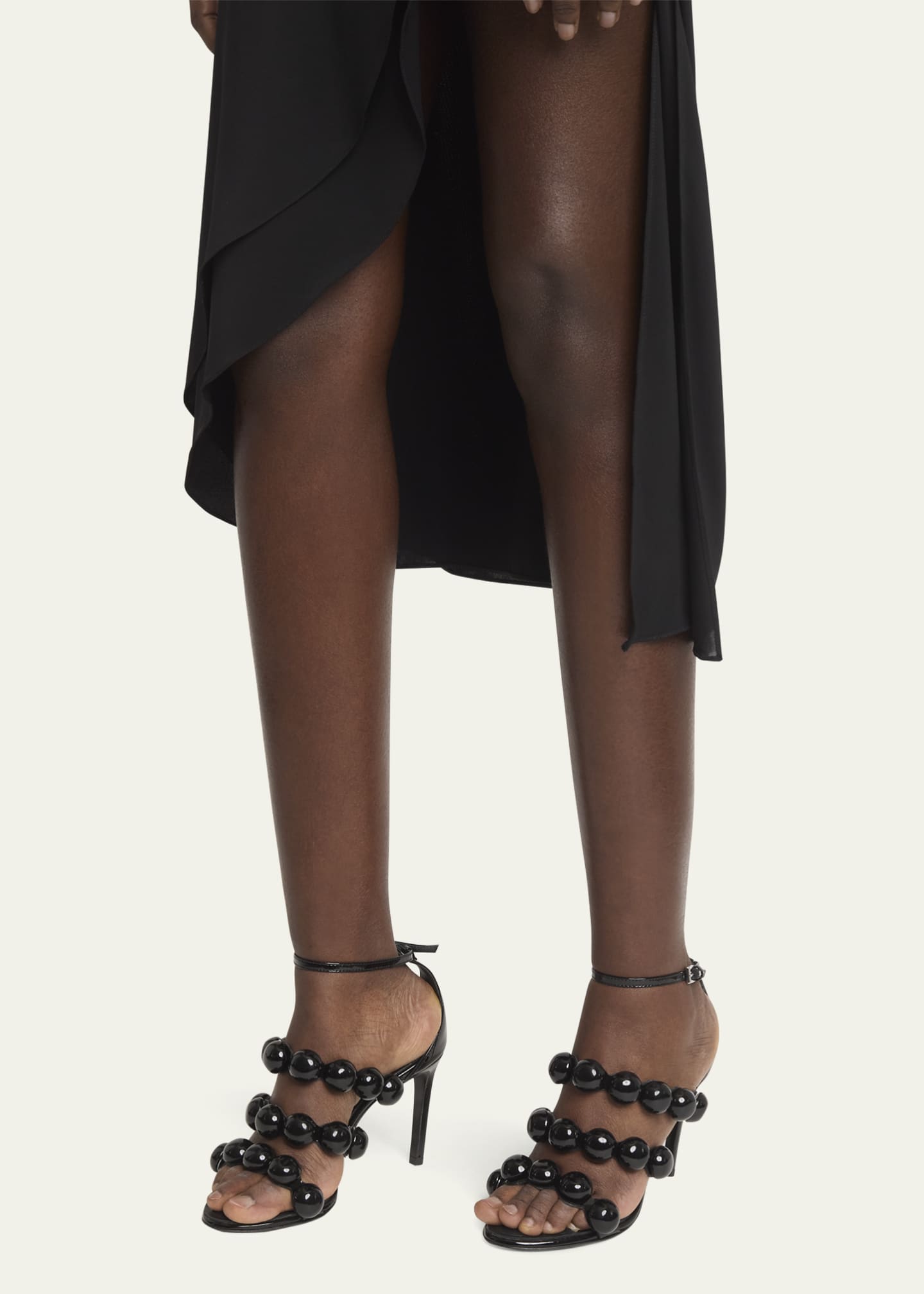 ALAIA Patent Bubble Ankle-Strap Sandals - Bergdorf Goodman