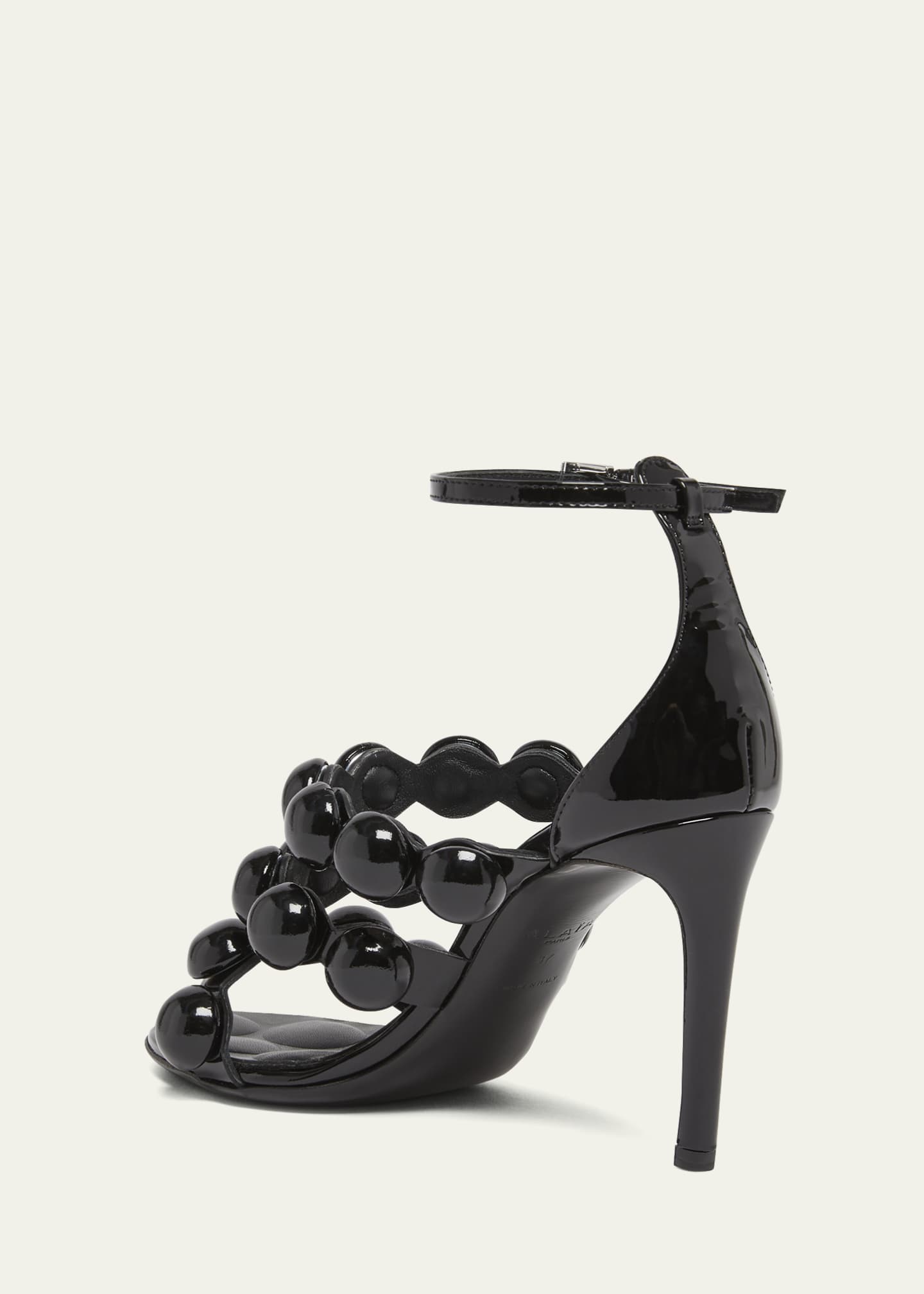 ALAIA Patent Bubble Ankle-Strap Sandals Image 4 of 5
