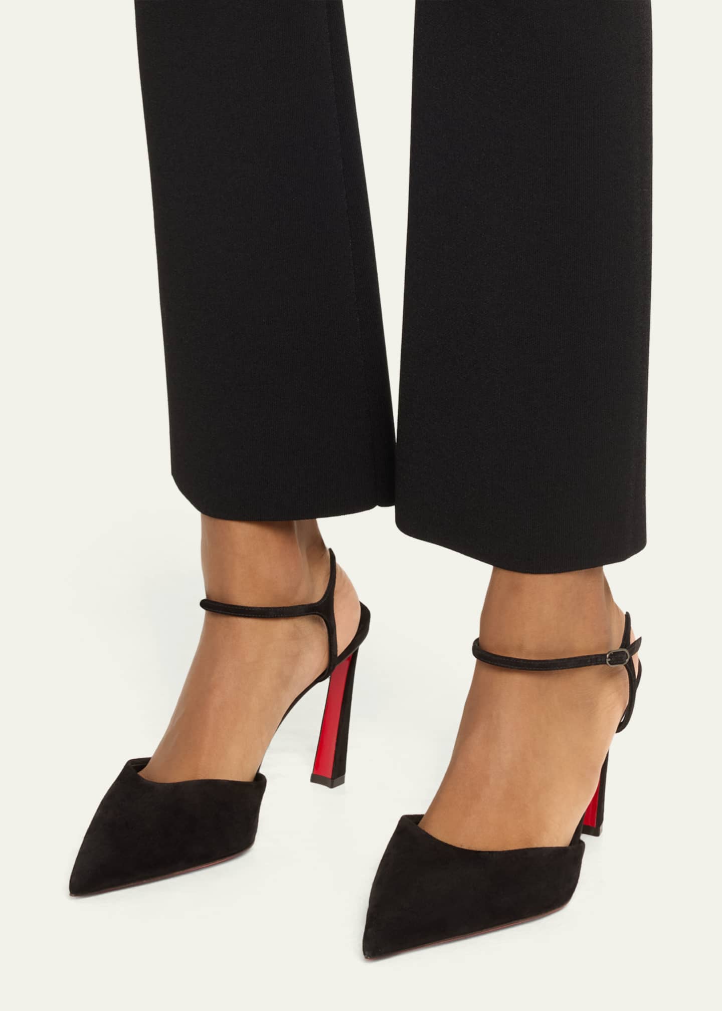 Christian Louboutin Condora Suede Ankle-Strap Red Sole Pumps Image 2 of 5