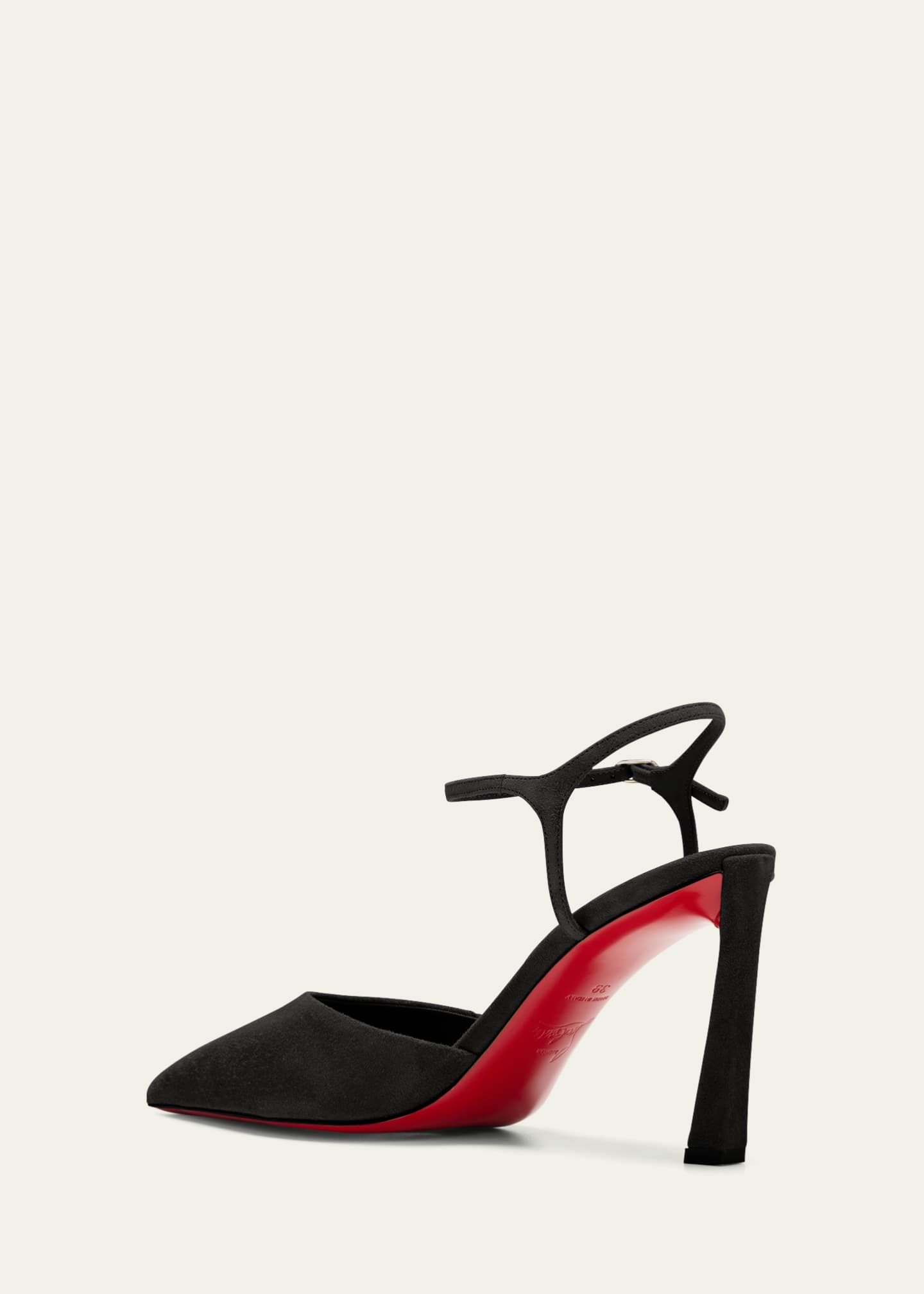 Christian Louboutin Condora Suede Ankle-Strap Red Sole Pumps Image 4 of 5