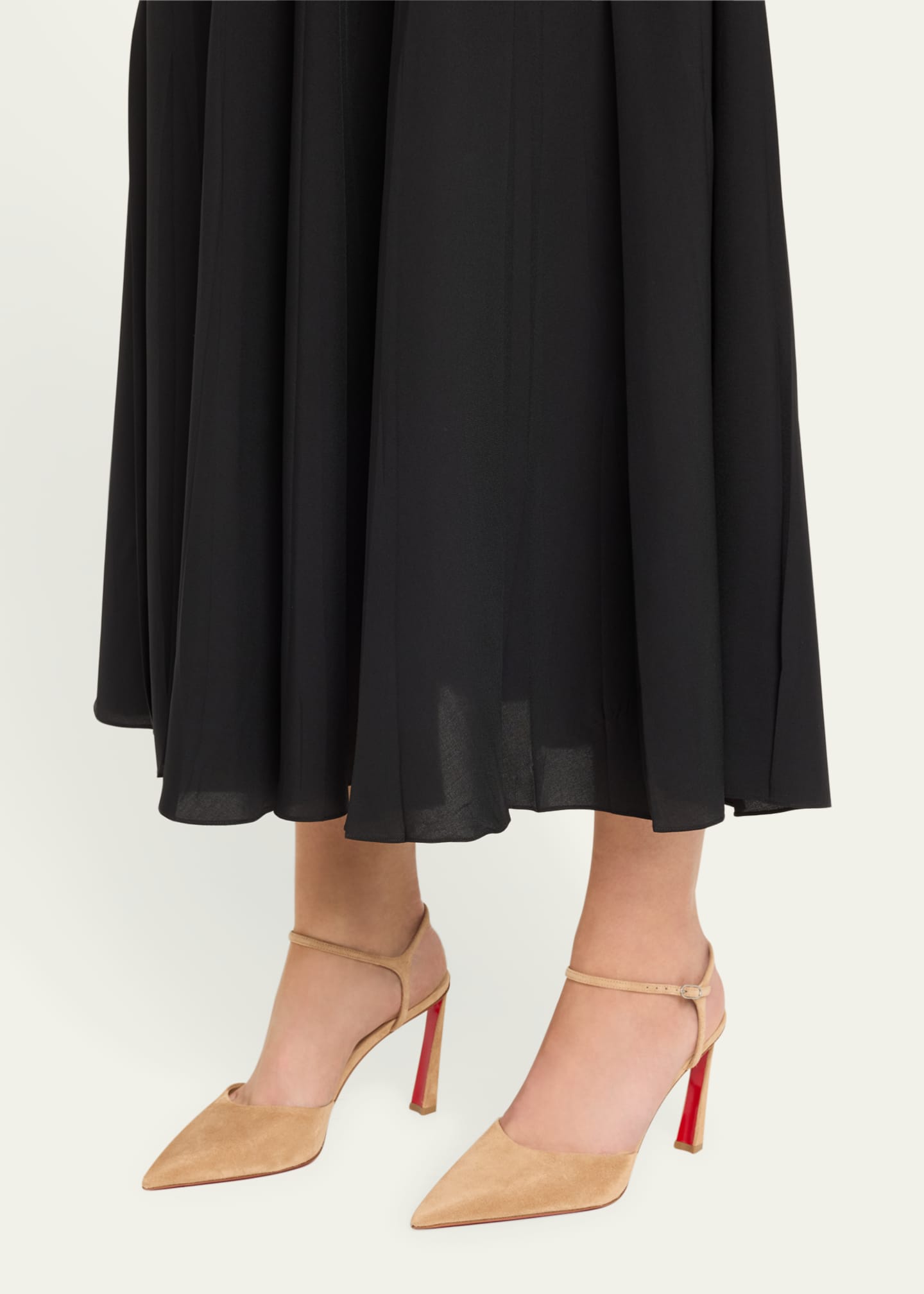 Christian Louboutin Condora Suede Ankle Strap Red Sole Pumps Bergdorf Goodman