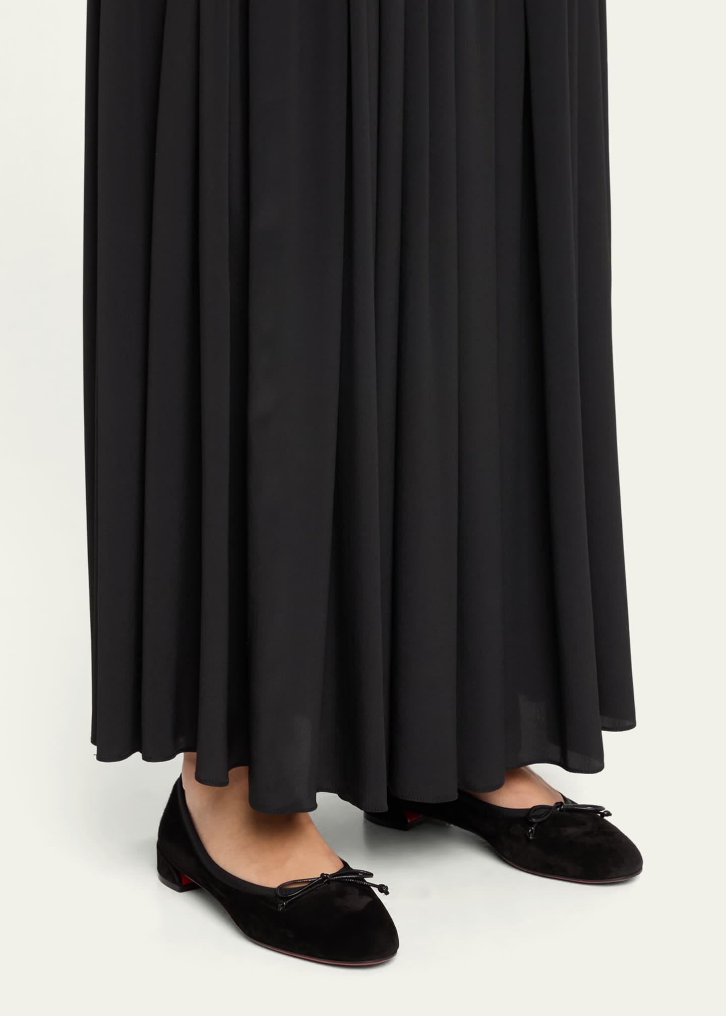 Christian Louboutin Sweetie Suede Bow Red Sole Ballerina Flats Image 2 of 7