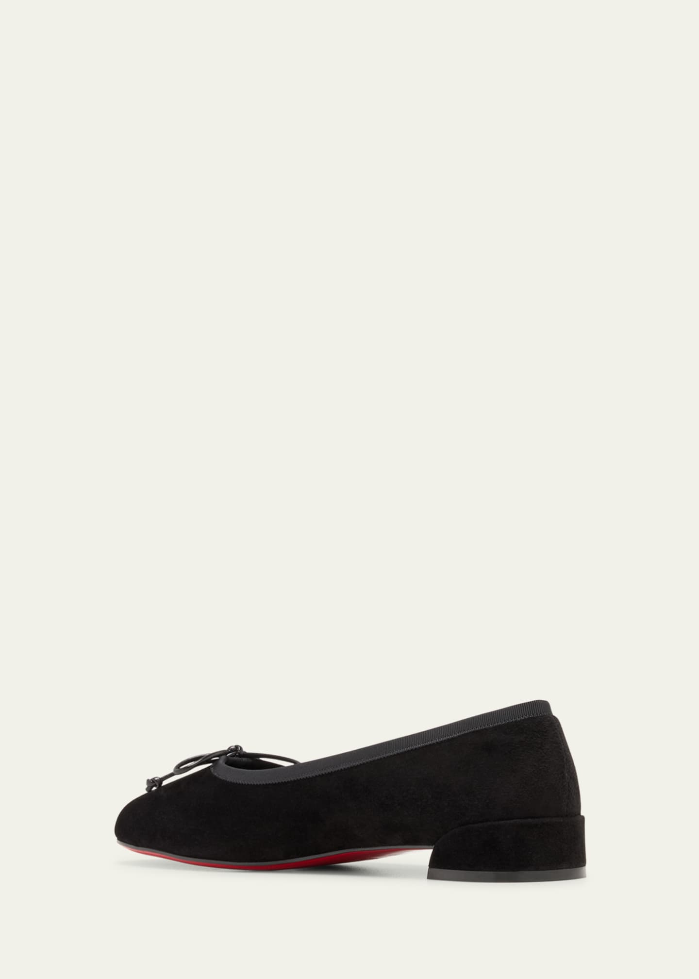 Christian Louboutin Sweetie Suede Bow Red Sole Ballerina Flats Image 4 of 7