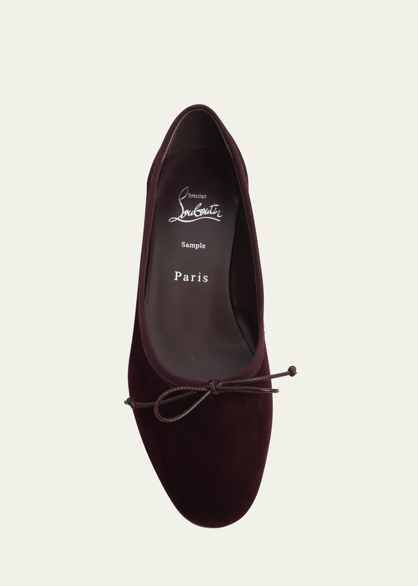 Christian Louboutin Sweetie Suede Bow Red Sole Ballerina Flats Image 6 of 7