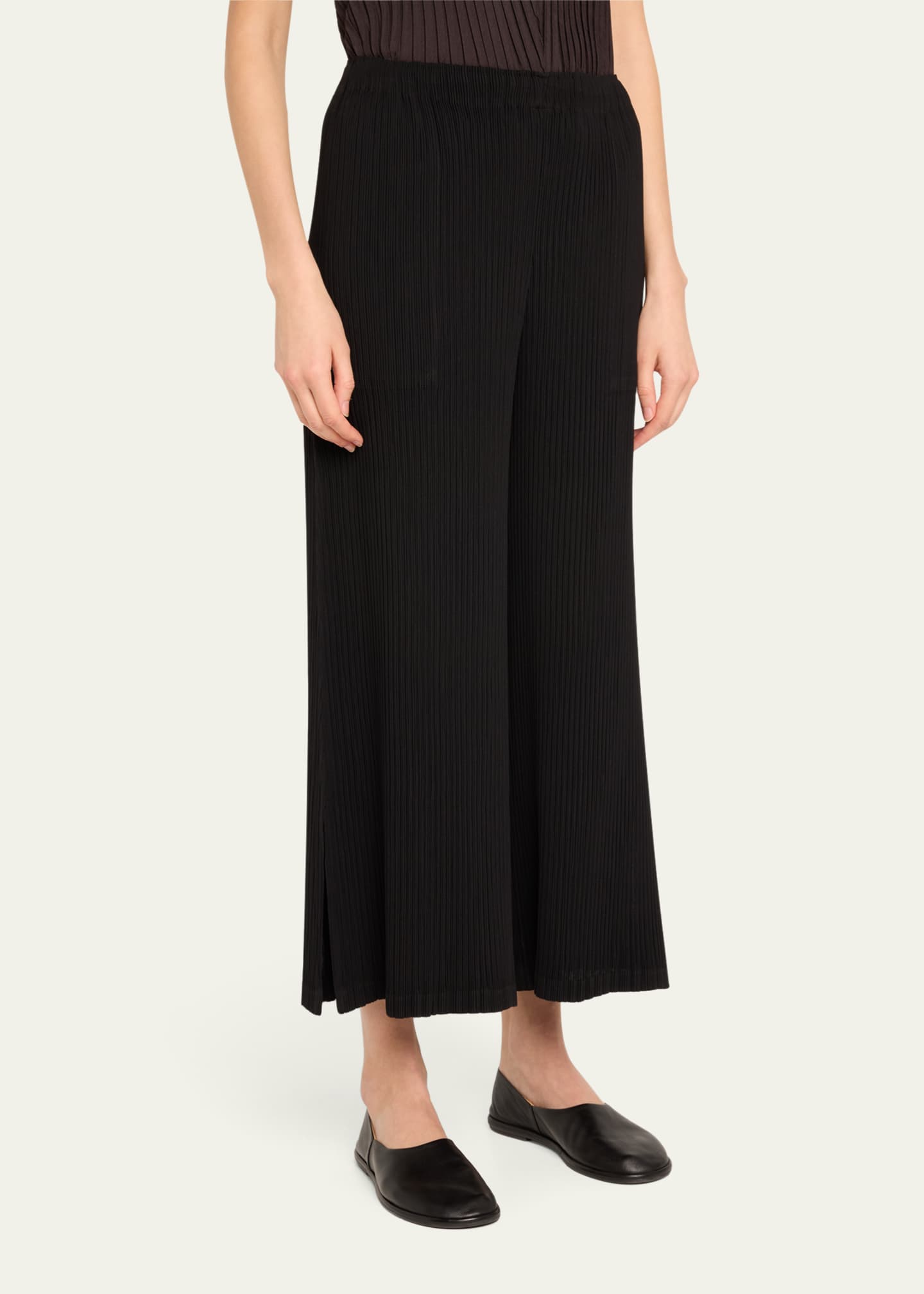 Issey Miyake Hatching Pleated Wide Leg Pants - Bergdorf Goodman