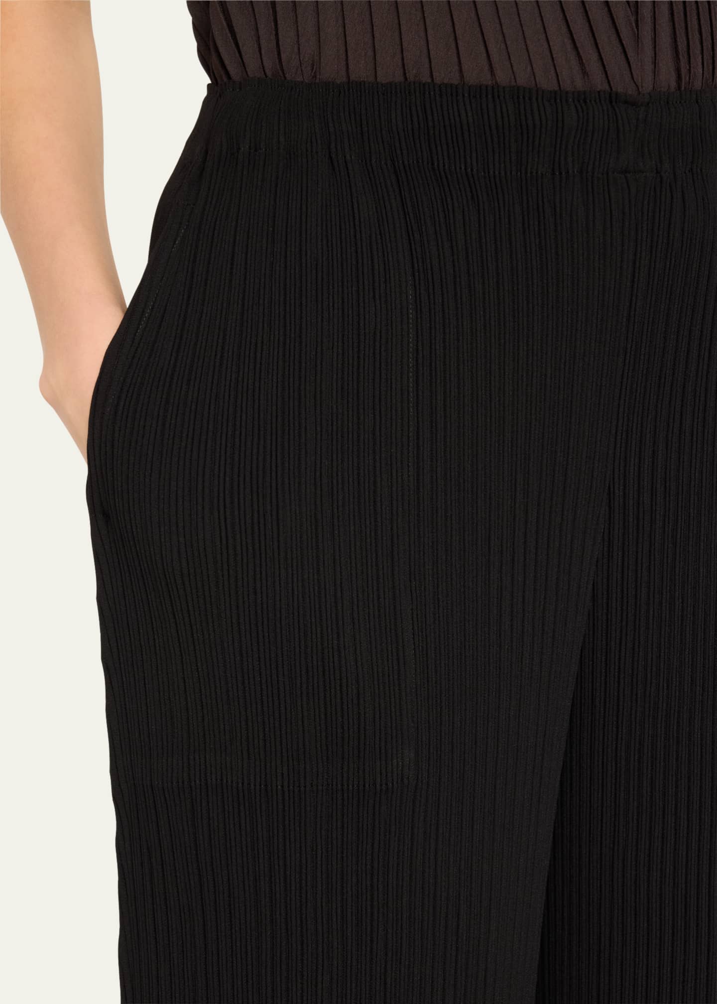 Issey Miyake Hatching Pleated Wide Leg Pants - Bergdorf Goodman