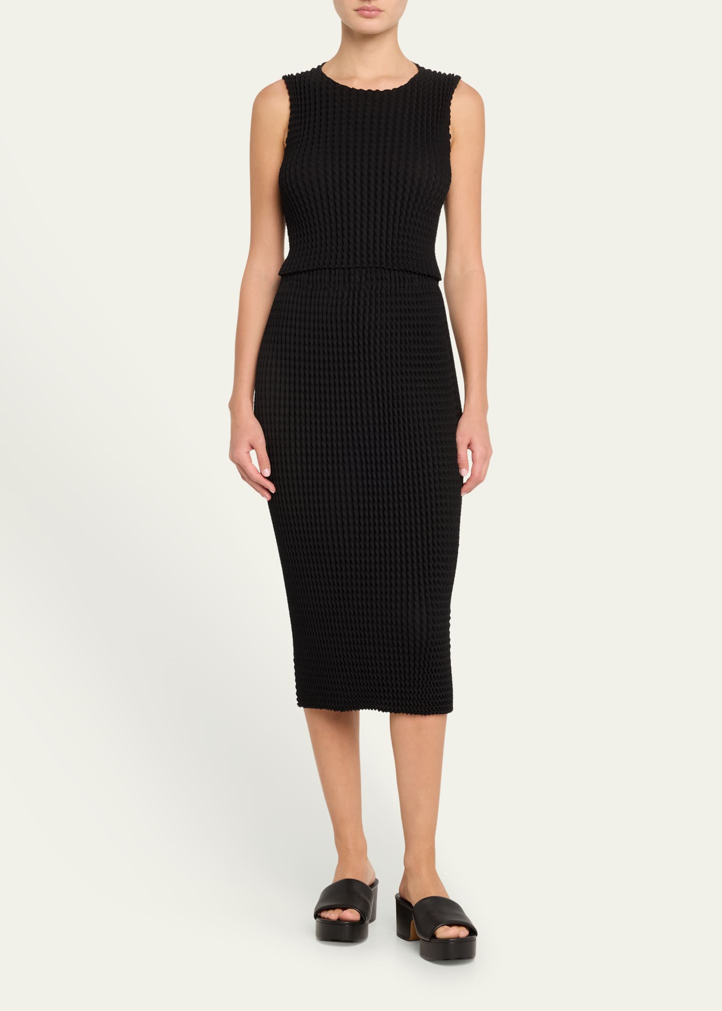 Issey Miyake Spongy Bk 46 Body-Con Midi Skirt Image 2 of 5