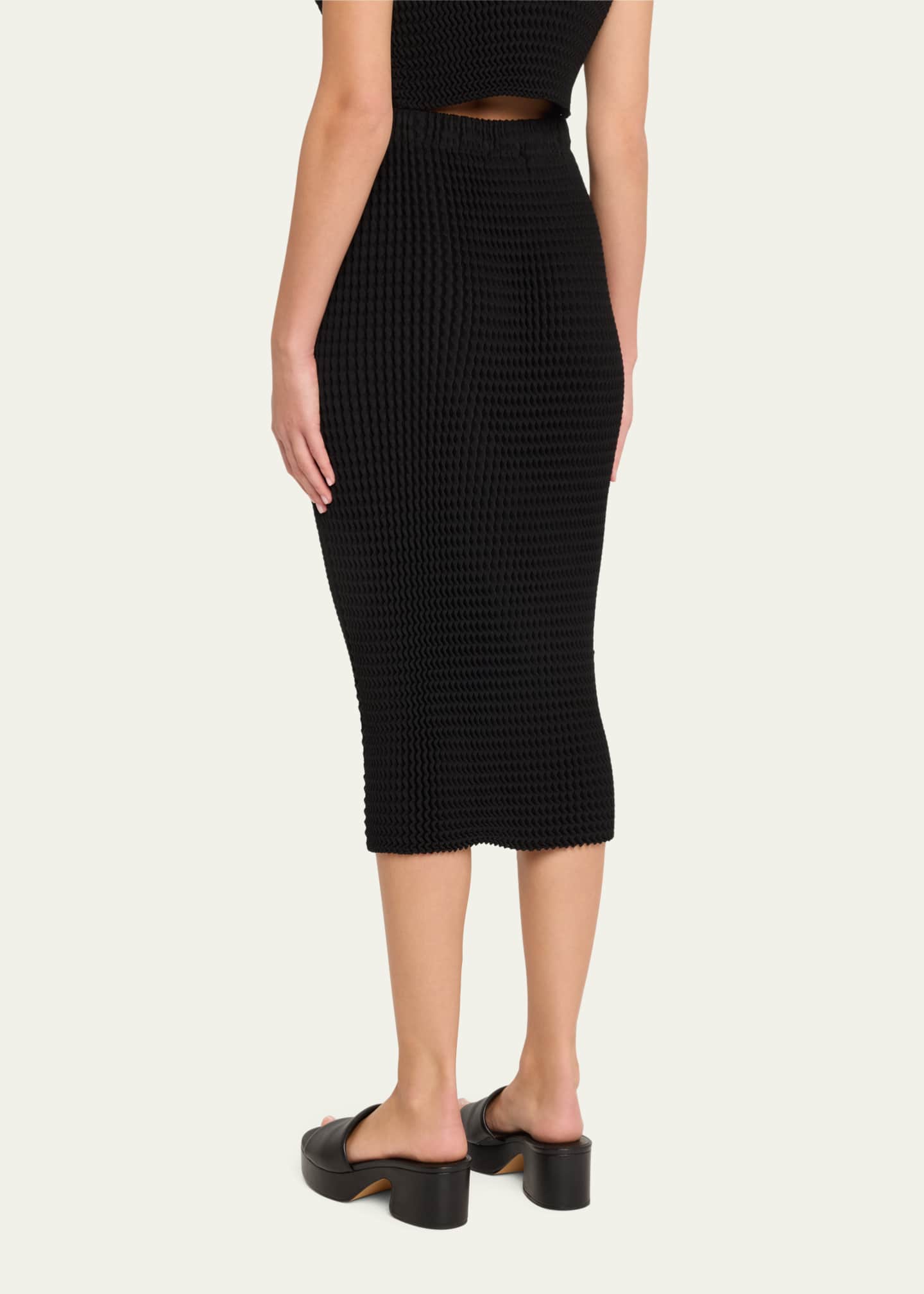 Issey Miyake Spongy Bk 46 Body-Con Midi Skirt Image 3 of 5