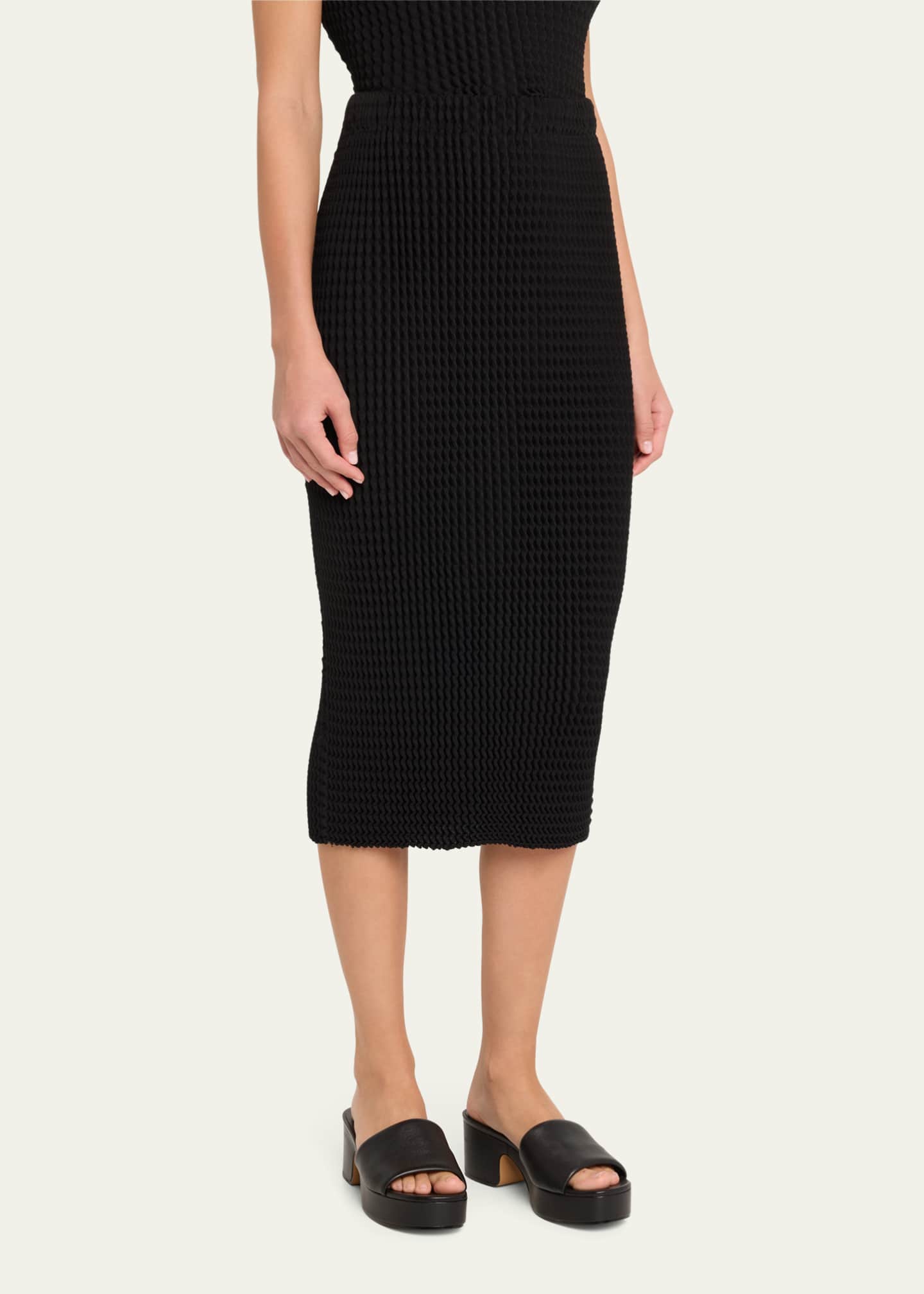 Issey Miyake Spongy Bk 46 Body-Con Midi Skirt Image 4 of 5