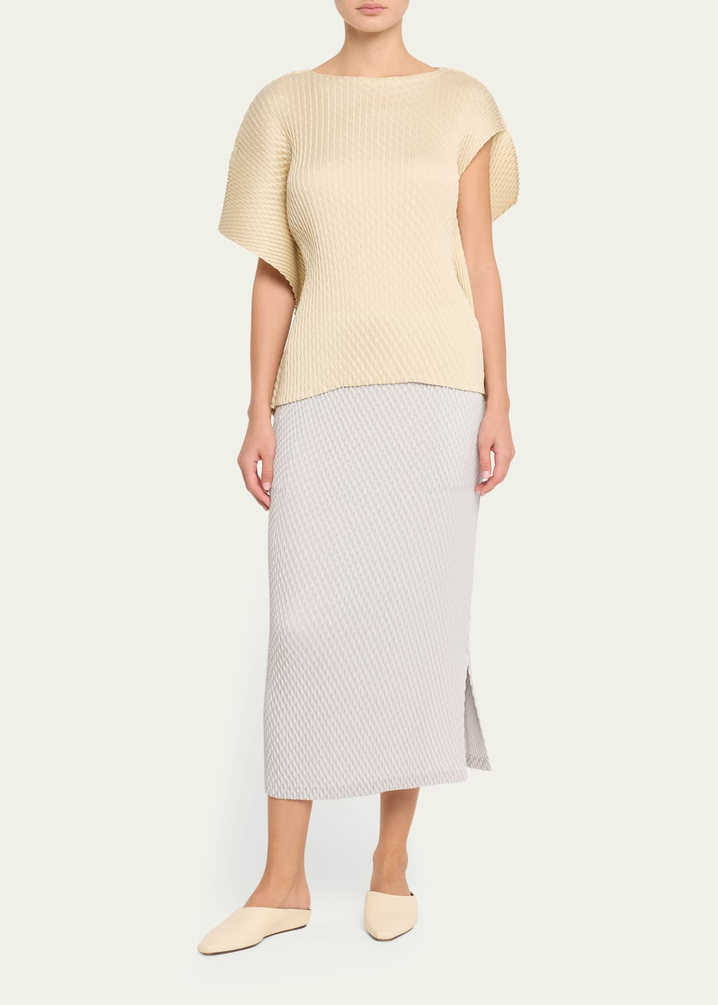 Issey Miyake Sleek Pleats Fold-Over Top - Bergdorf Goodman