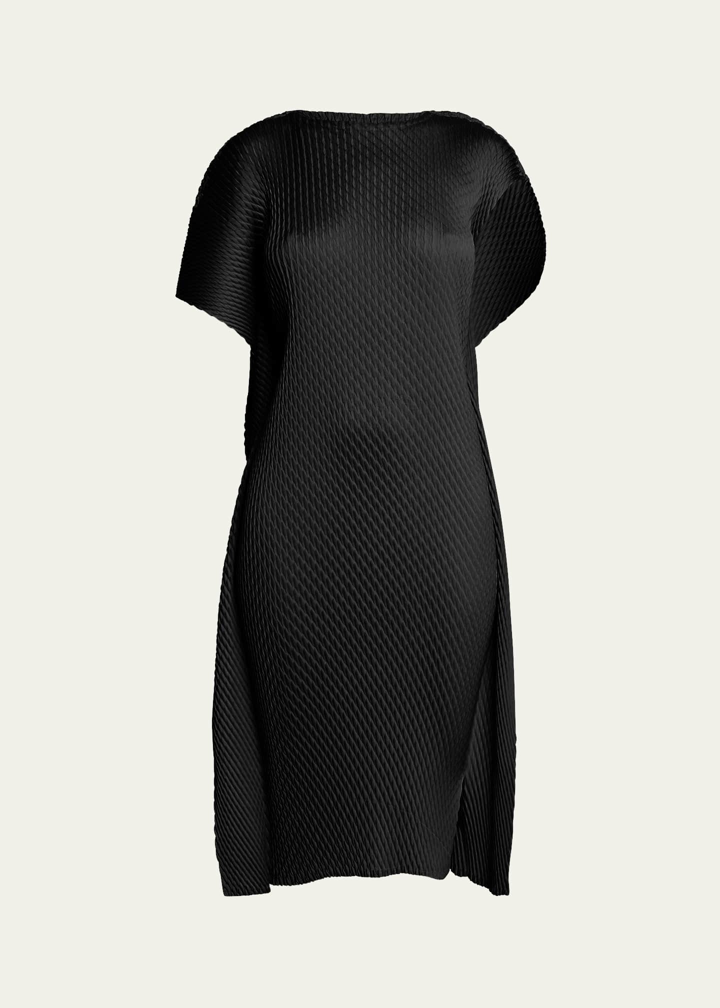 Issey Miyake Sleek Pleats Fold-Over Midi Dress Image 1 of 5