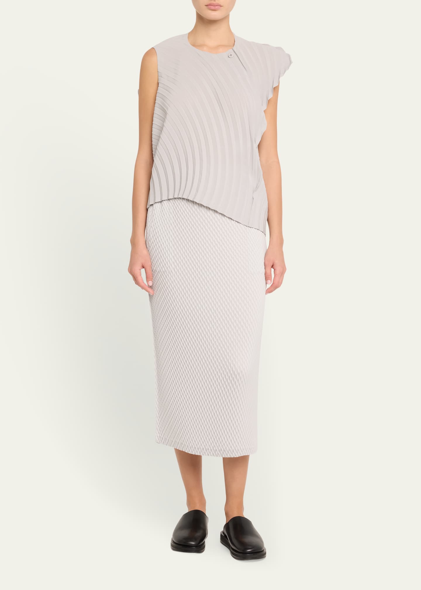Issey Miyake Resonant Pleats Asymmetric Top Image 2 of 5