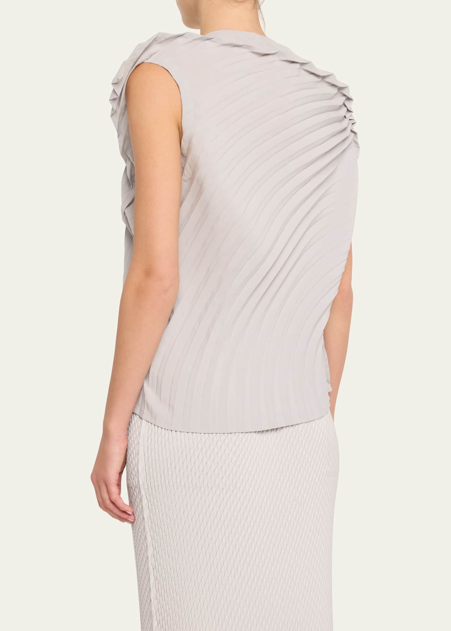 Issey Miyake Resonant Pleats Asymmetric Top Image 3 of 5