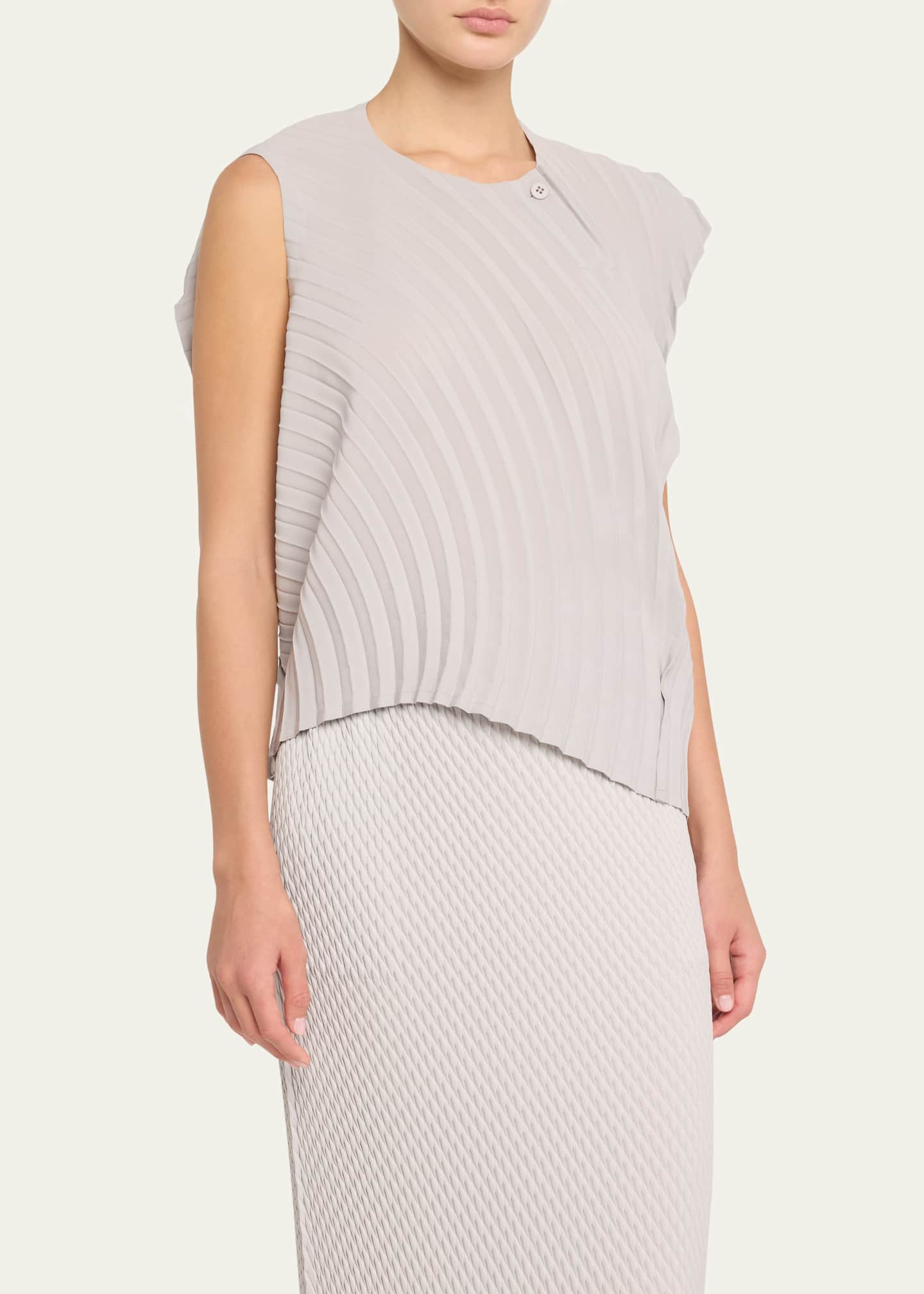 Issey Miyake Resonant Pleats Asymmetric Top Image 4 of 5